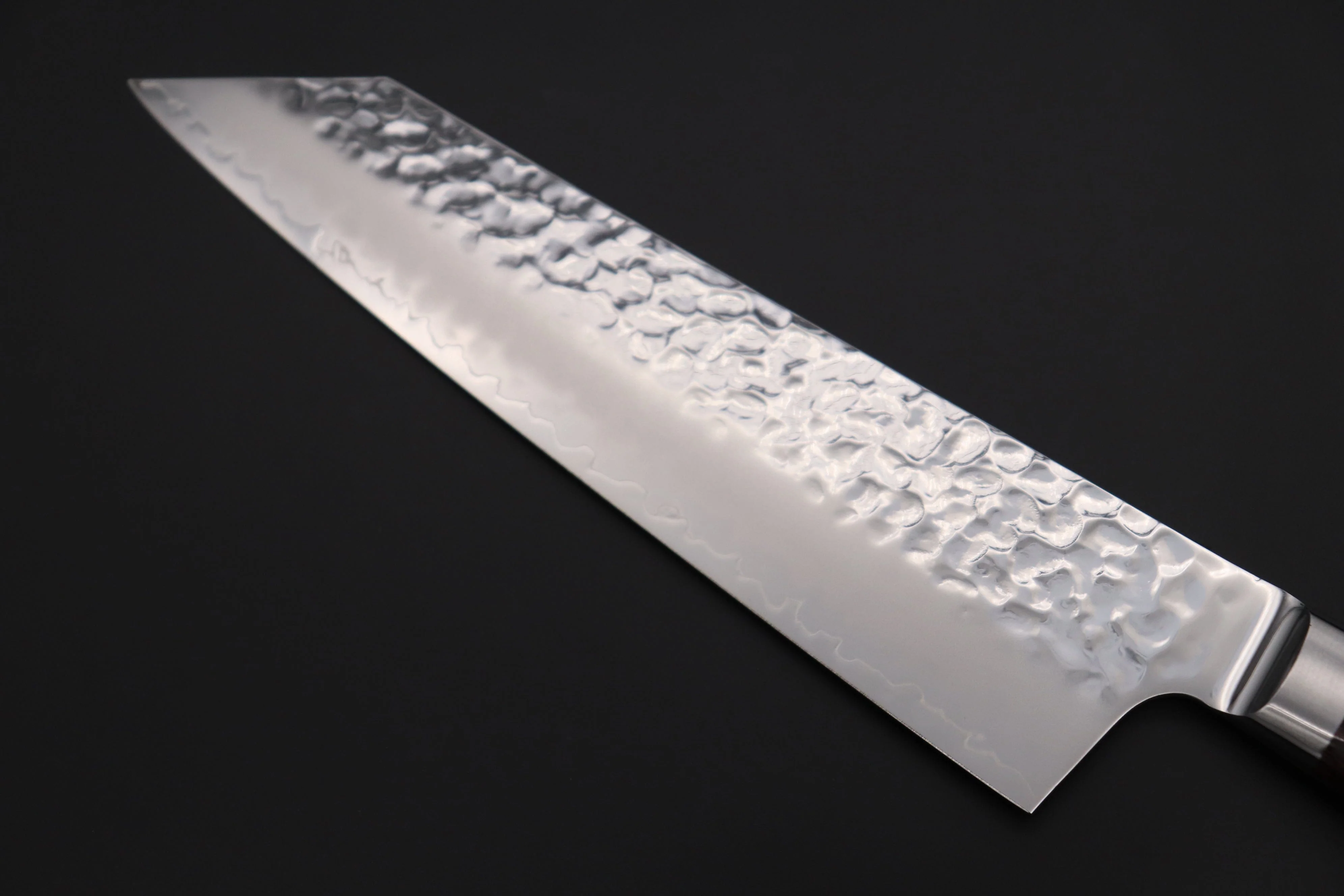 JCK Natures 金雲 Golden Clouds Series GC-2 AUS10 Tsuchime Hammered Bunka (Kiritsuke) 190mm (7.4 inch, Golden-brown Color of the Mahogany Pakka wood Handle) - Image 7