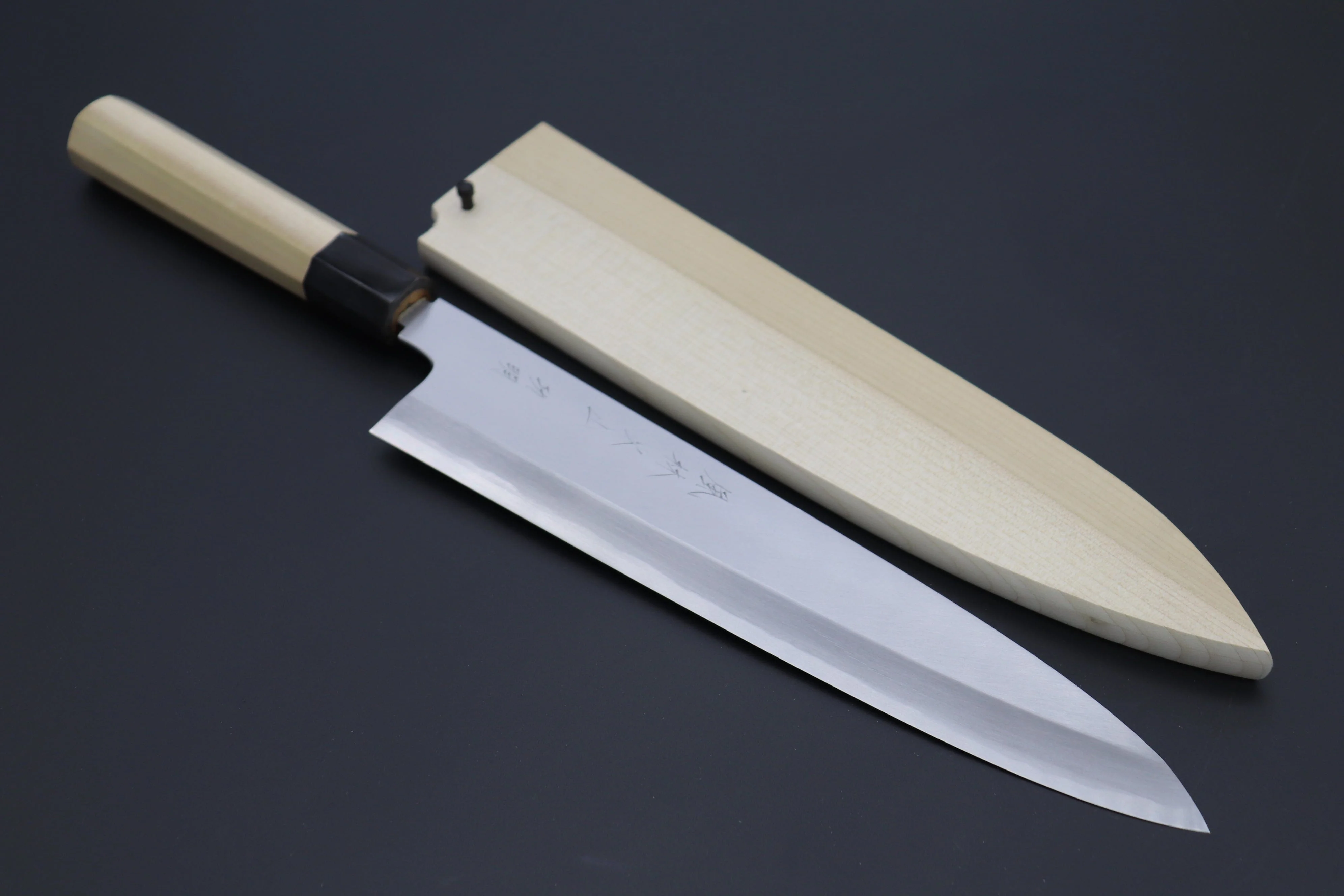 Fu-Rin-Ka-Zan Hon Kasumi Series Blue Steel No.2 Wa Gyuto (Single Bevel Edge, 210m to 270mm, 3 sizes) - Image 11