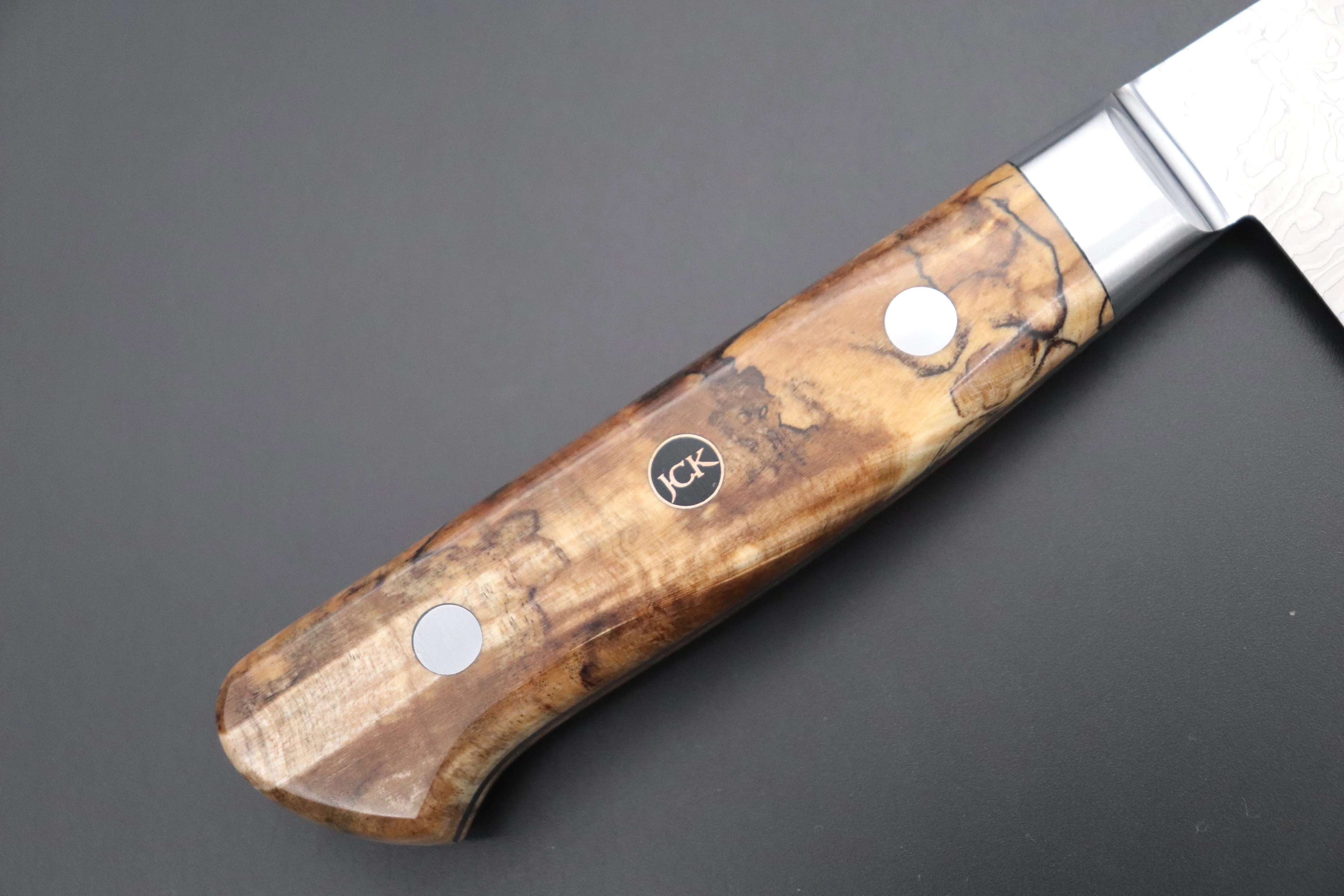 JCK Original Kagayaki Grand Canyon R-2 White & Silver Damascus Series GCYU-35 Kiritsuke Gyuto 200mm (7.8 Inch) - Image 3