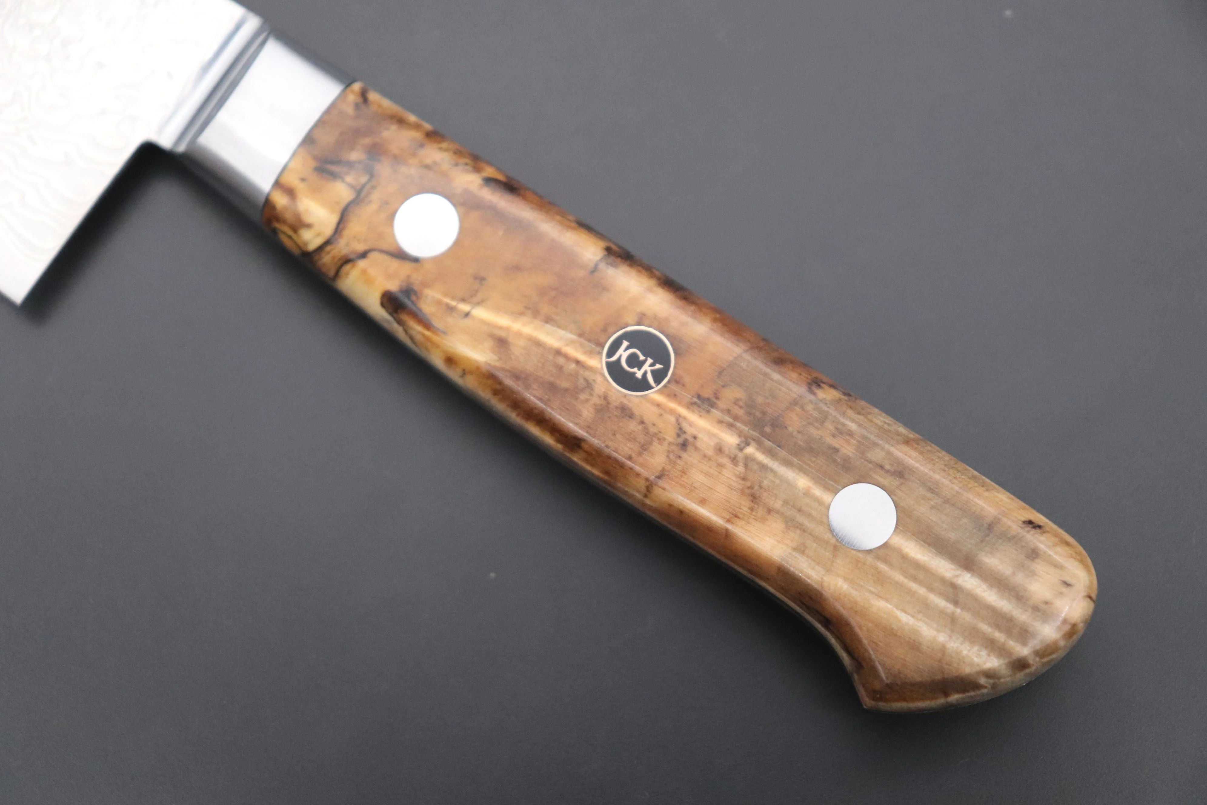 JCK Original Kagayaki Grand Canyon R-2 White & Silver Damascus Series GCYU-35 Kiritsuke Gyuto 200mm (7.8 Inch) - Image 7