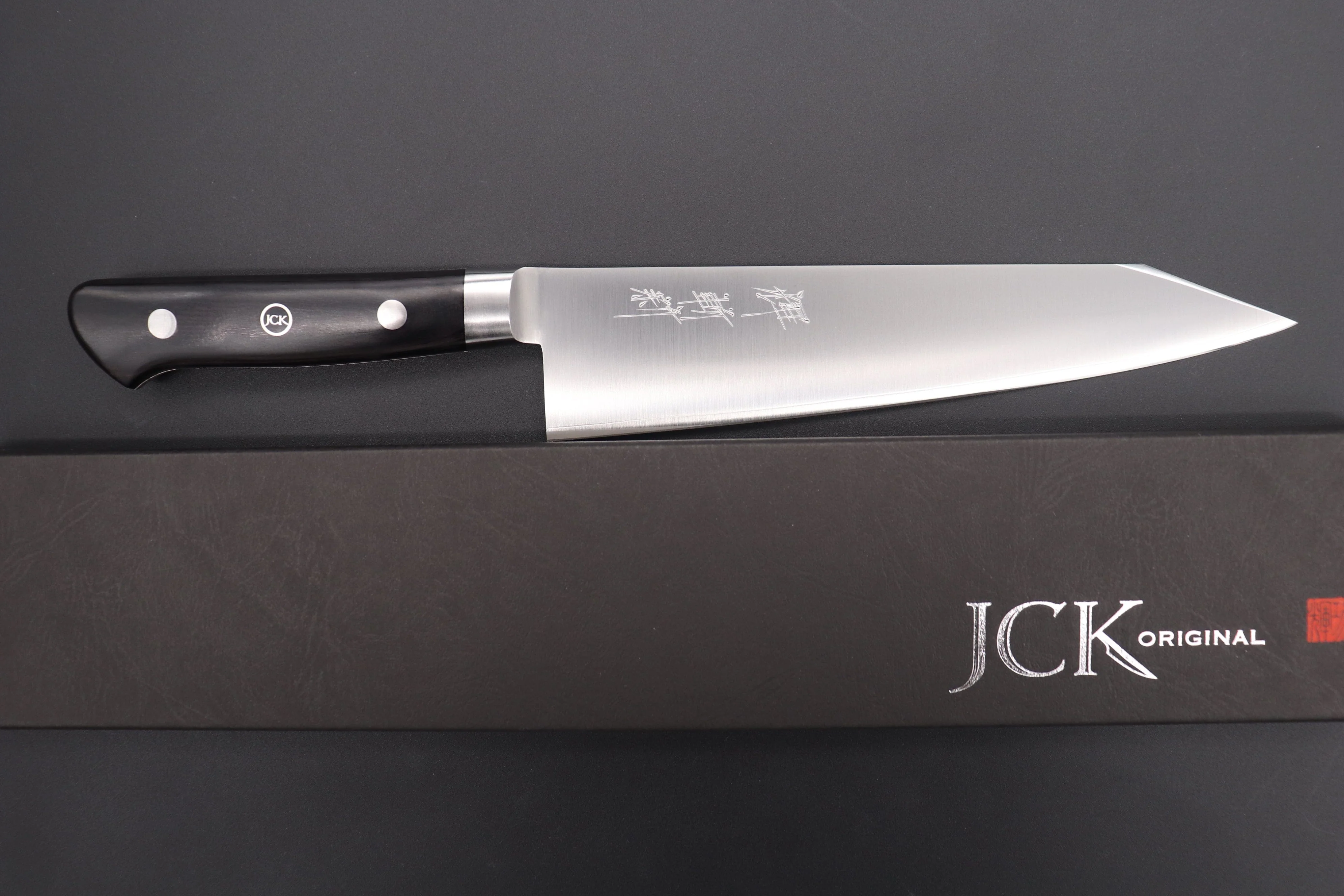 JCK Original Kagayaki NOVEL Series | R-2 Laminated KN-3 Kiritsuke-Gyuto 200mm (7.8 Inch) - Image 9