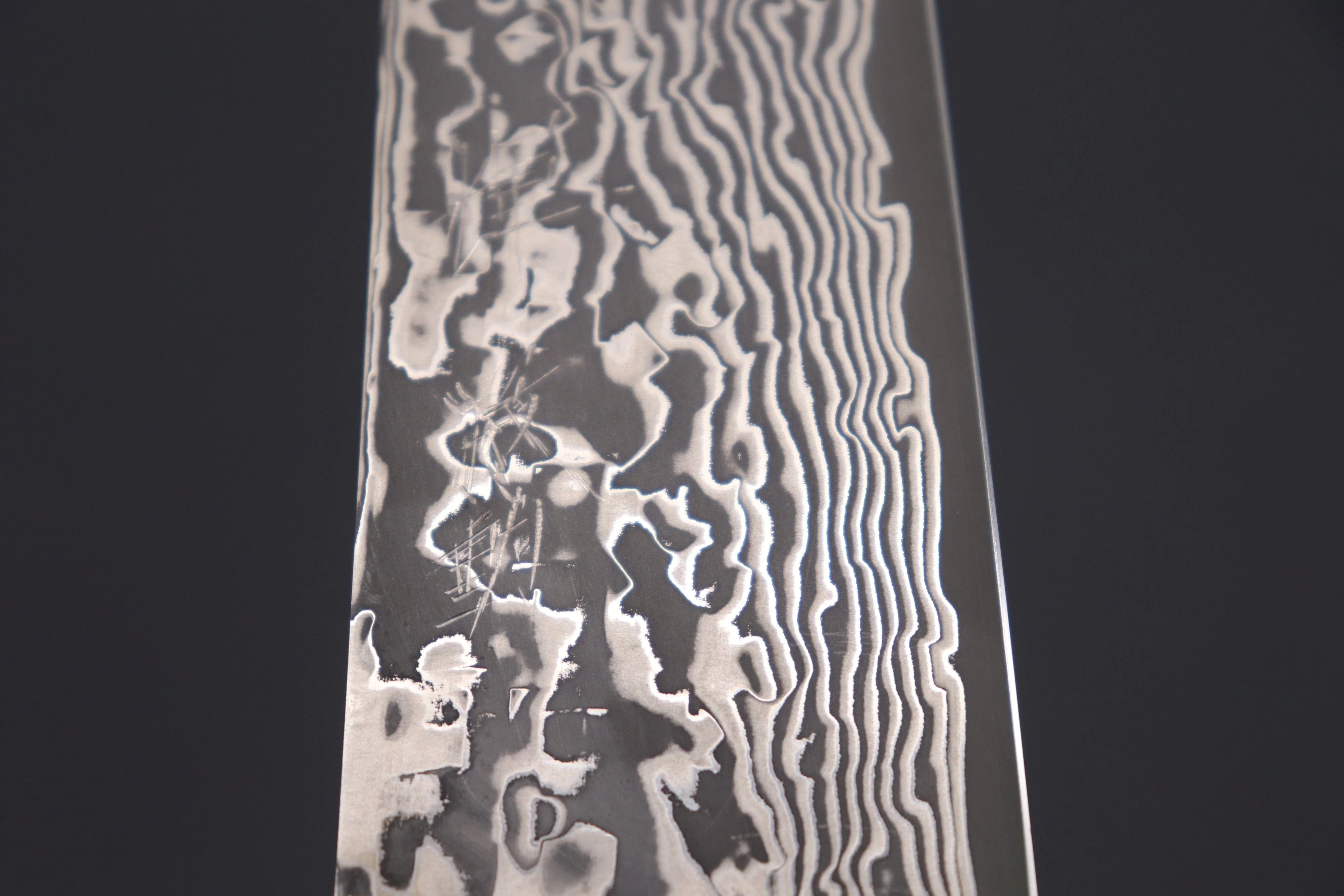 JCK Original Kagayaki R-2 Black Custom Damascus KGRB-2 Santoku 175mm (6.8 inch, Hammer Forged Blade) - Image 3
