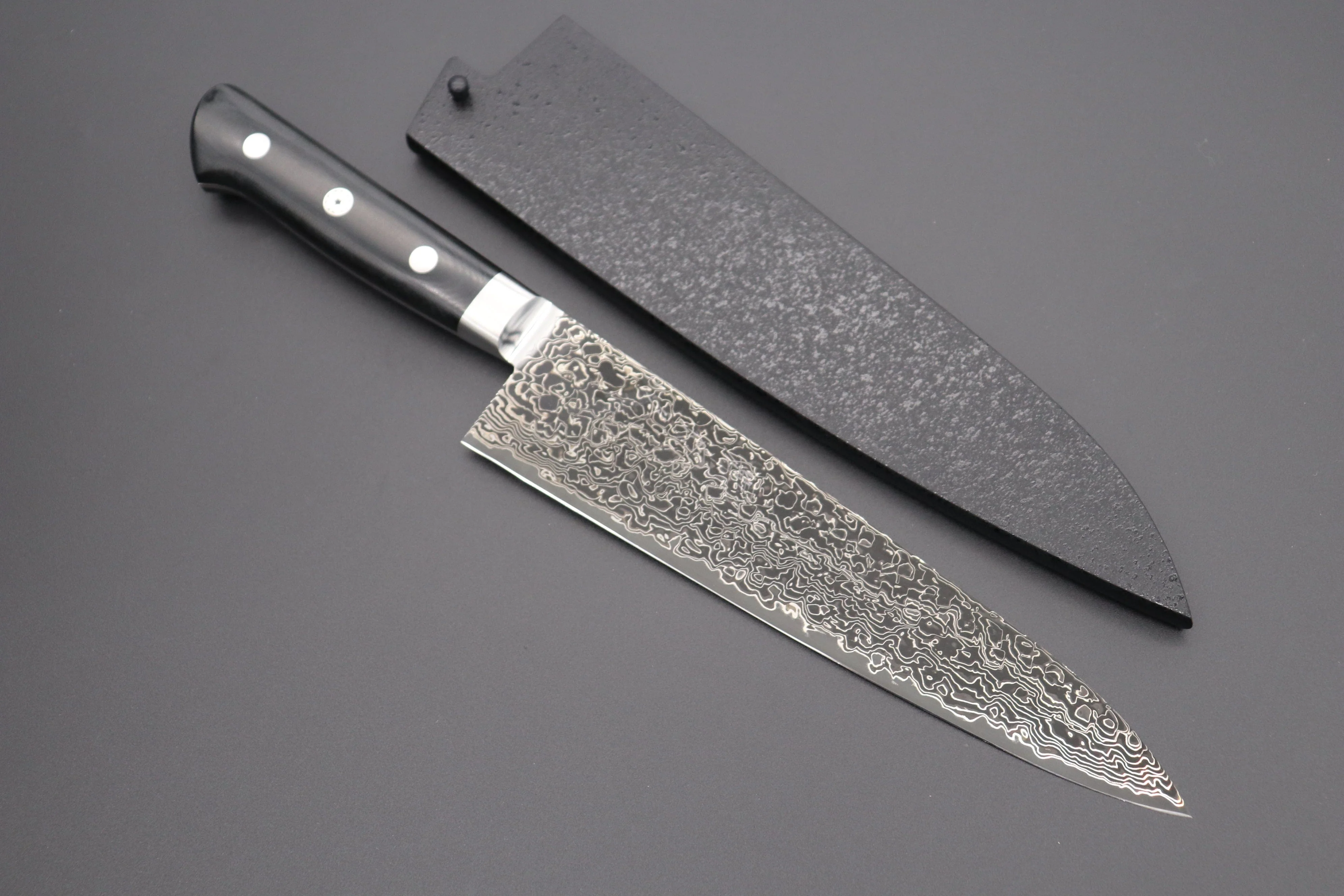 JCK Original Kagayaki R-2 Black Damascus Series YU-3 Gyuto 210mm (8.2inch)