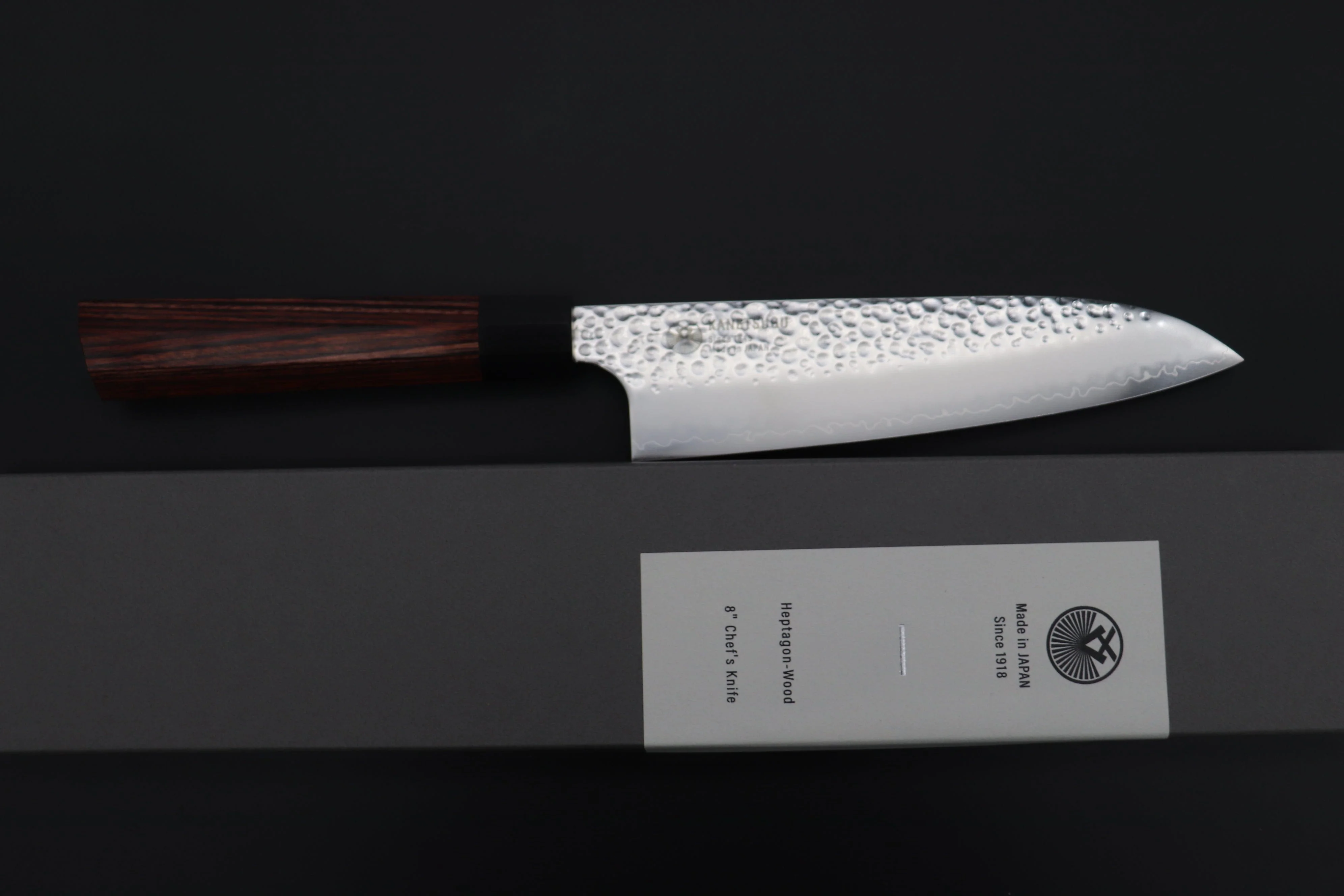 Kanetsugu Classic Hammered Wa Series CHW-2 Wa Santoku 175mm (6.8 Inch) - Image 8