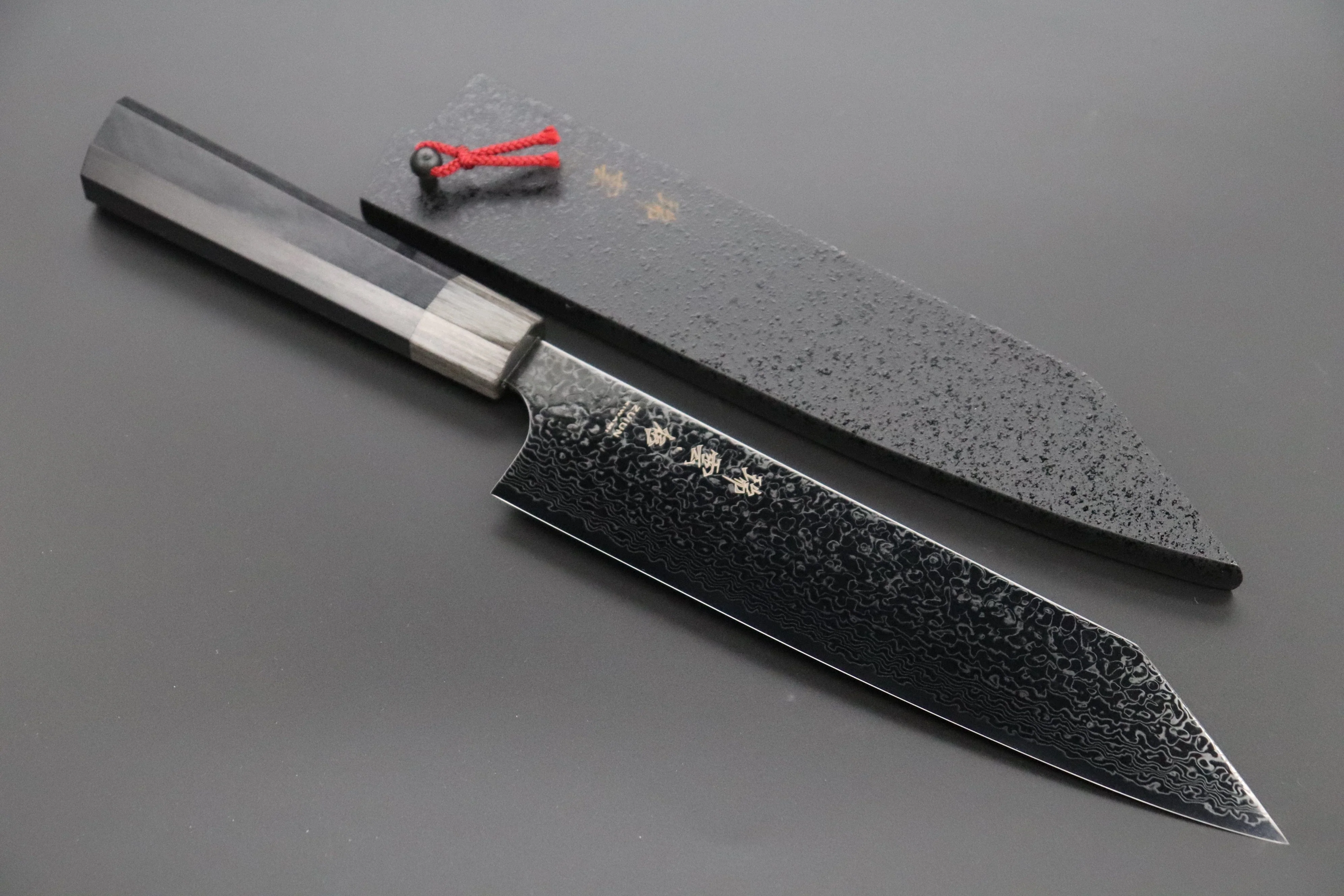 Kanetsugu Zuiun KIWAMI 極 Series R-2 Damascus "DLC Coating" KZD-3極 Kiritsuke (Bunka) 210mm (8.2 Inch)