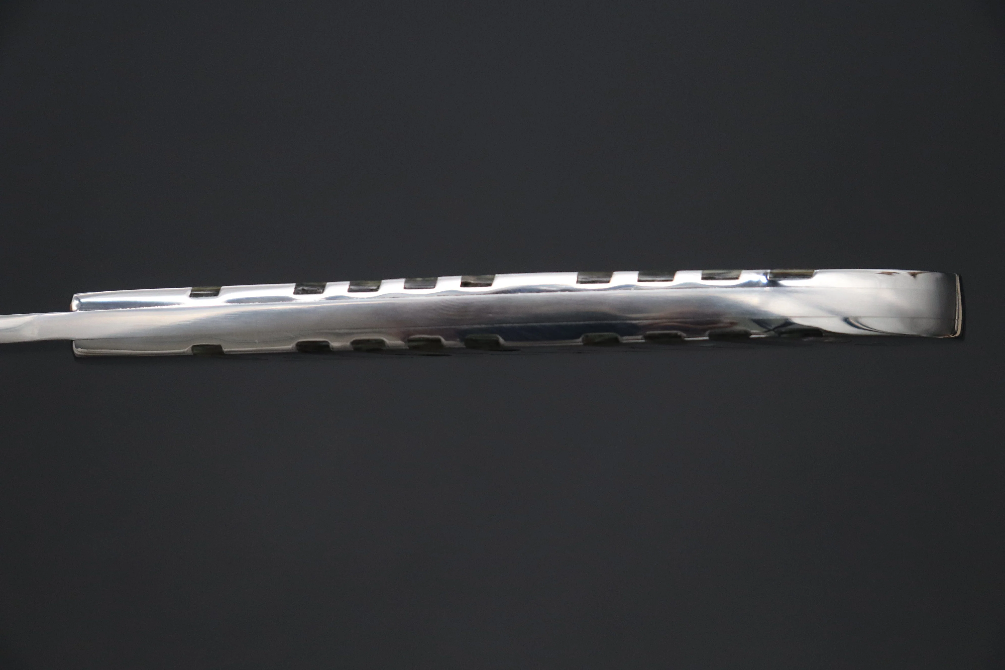 Koji Hara KH-540 M-390 Perfect Mirror Polish, Custom Utility Steak Knife "Circle Abalone" - Image 8