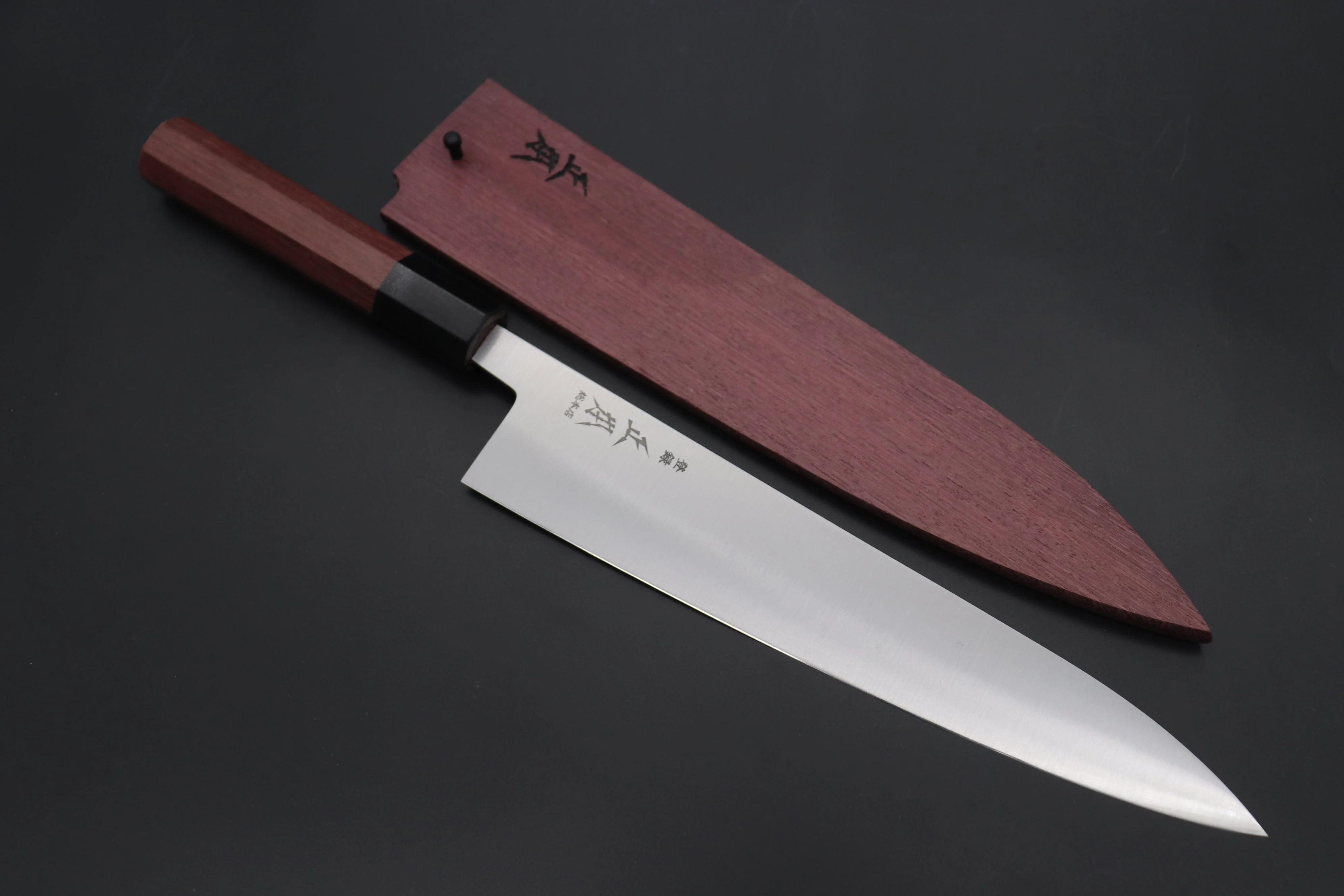 Masamoto Original Limited Edition KS Series White Steel No.2 KS-3124PHS-2 Wa Gyuto 240mm “Purple-Heart Wood Handle & Saya”