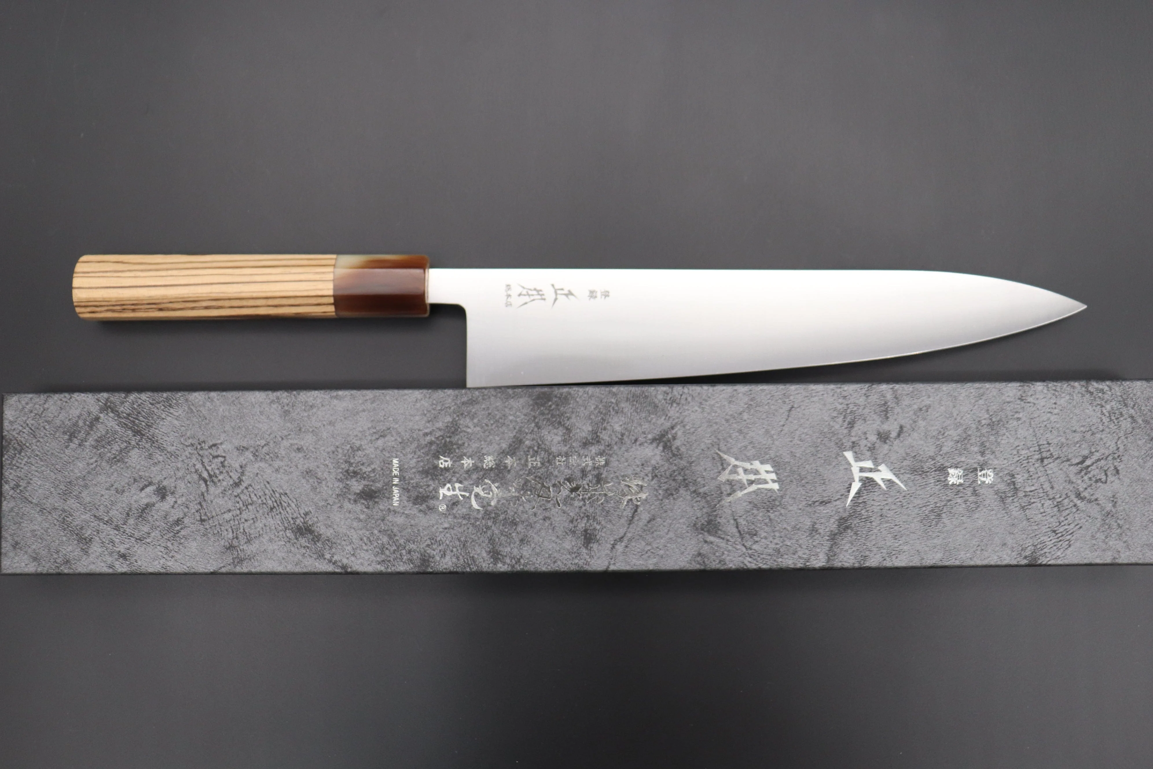 Masamoto Original Limited Edition KS Series White Steel No.2 KS-3124ZBS Wa Gyuto 240mm “Zebra Wood Handle & Saya” - Image 9