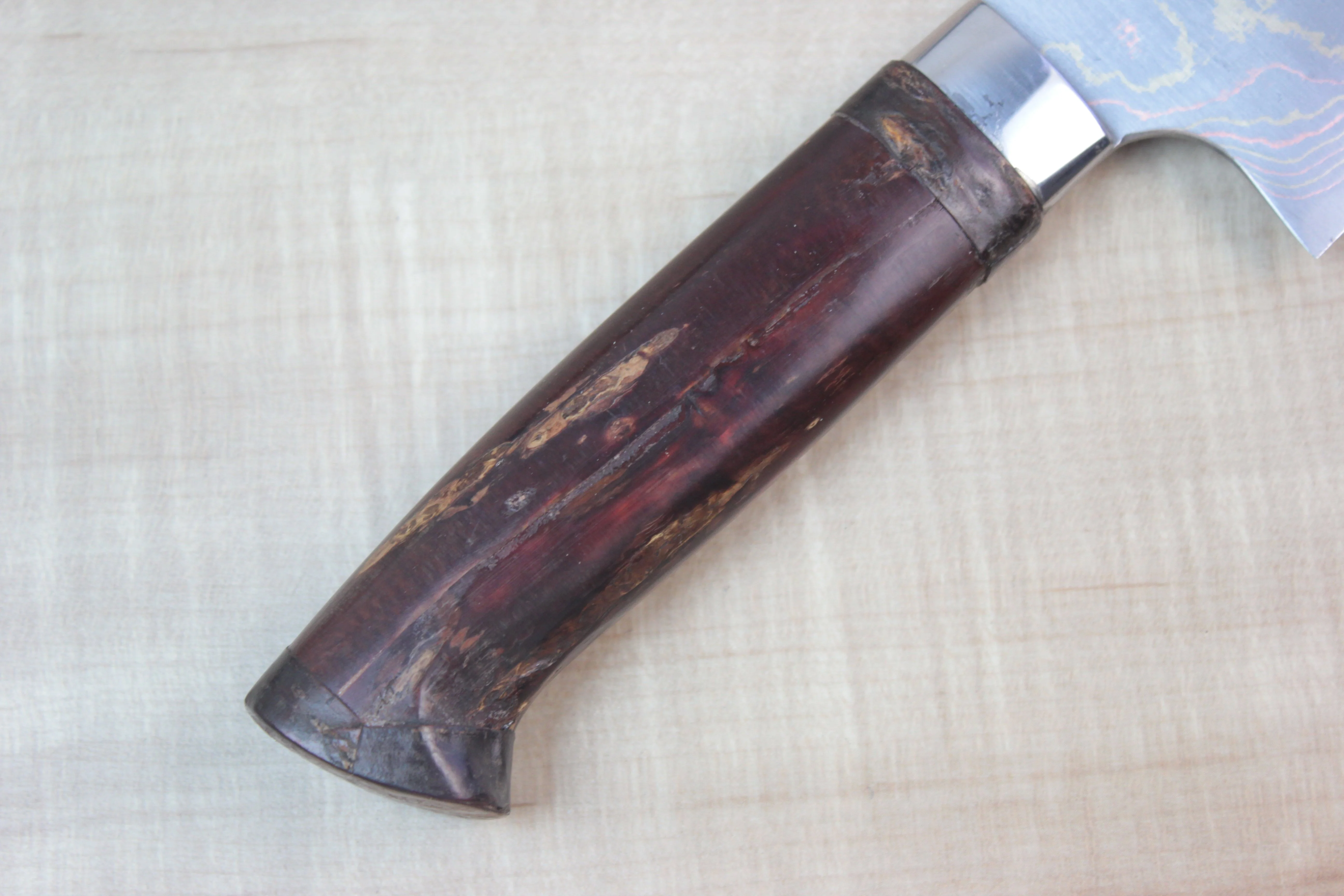 Master Saji Rainbow Damascus Sakura Series Bunka 175mm (6.8 inch) - Image 3