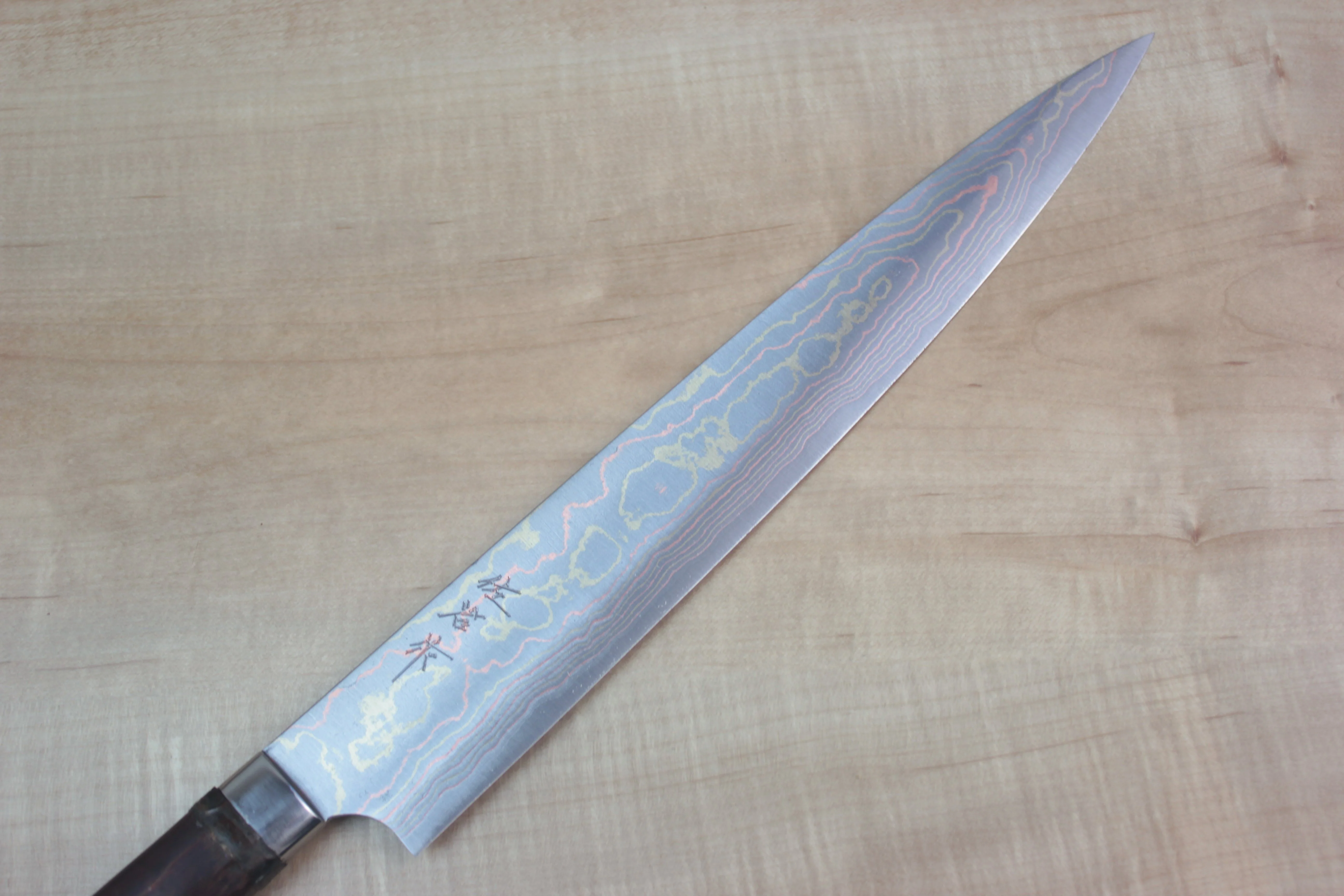 Master Saji Rainbow Damascus Sakura Series Sujihiki 270mm (10.6 inch) - Image 2
