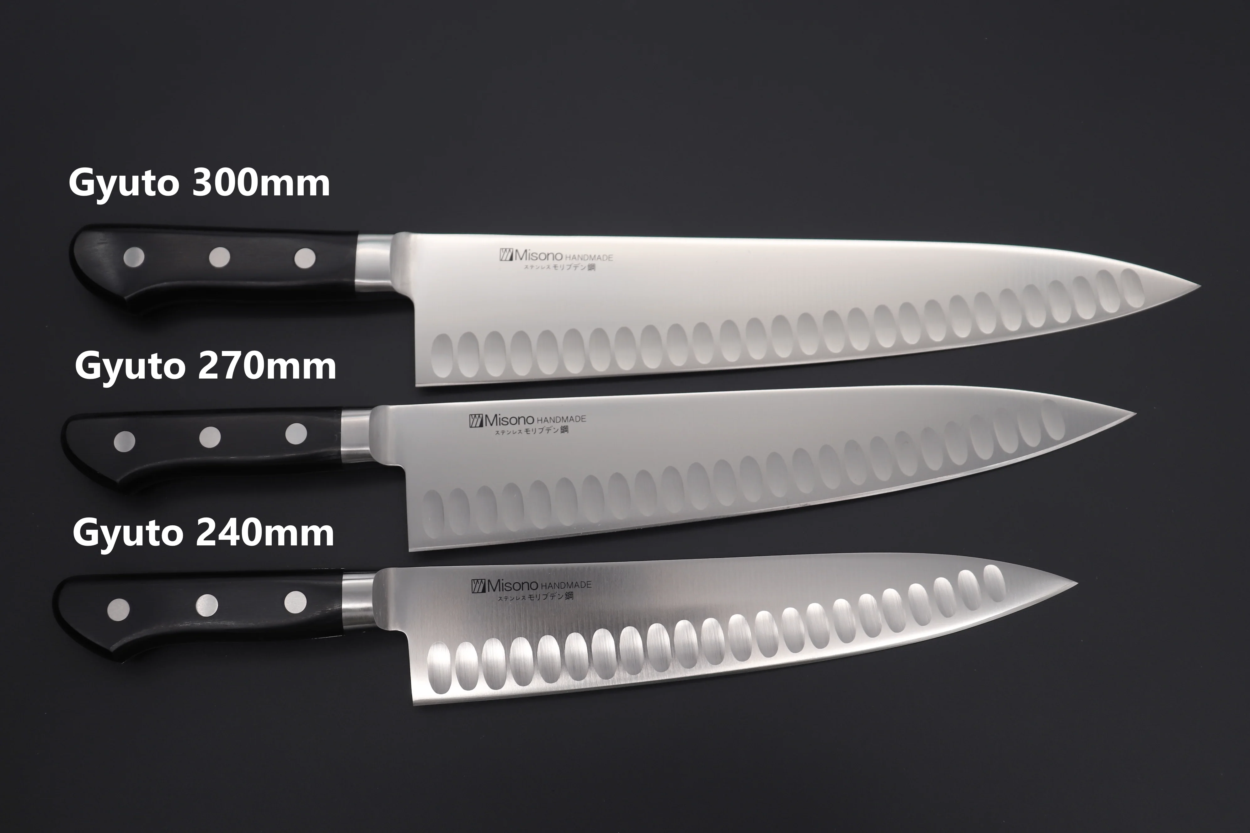 Misono Molybdenum Steel with Dimples Series Gyuto (180mm to 300mm, 5 sizes) - Image 10