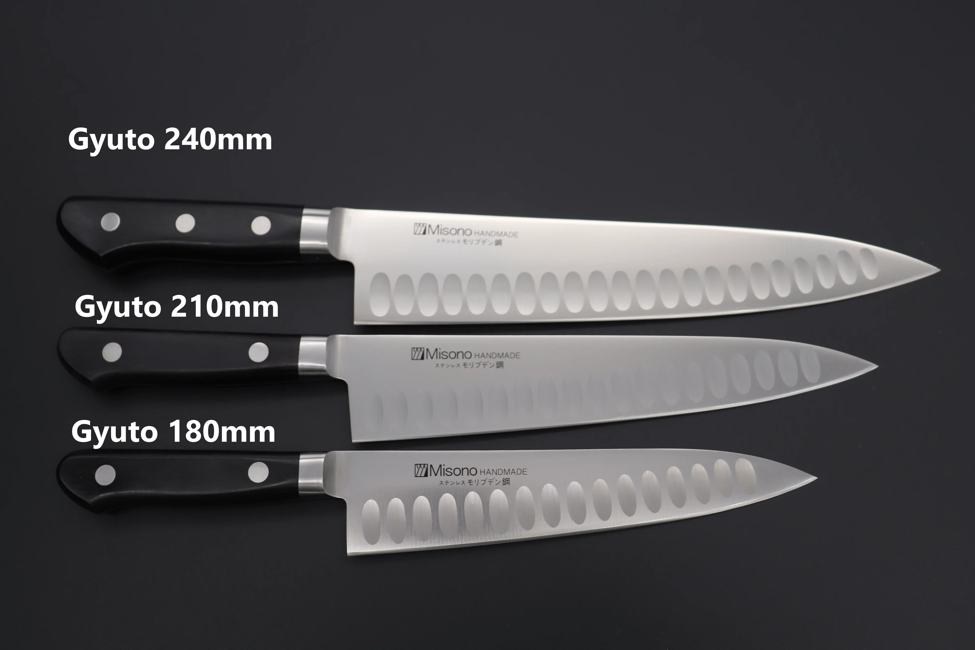 Misono Molybdenum Steel with Dimples Series Gyuto (180mm to 300mm, 5 sizes) - Image 9