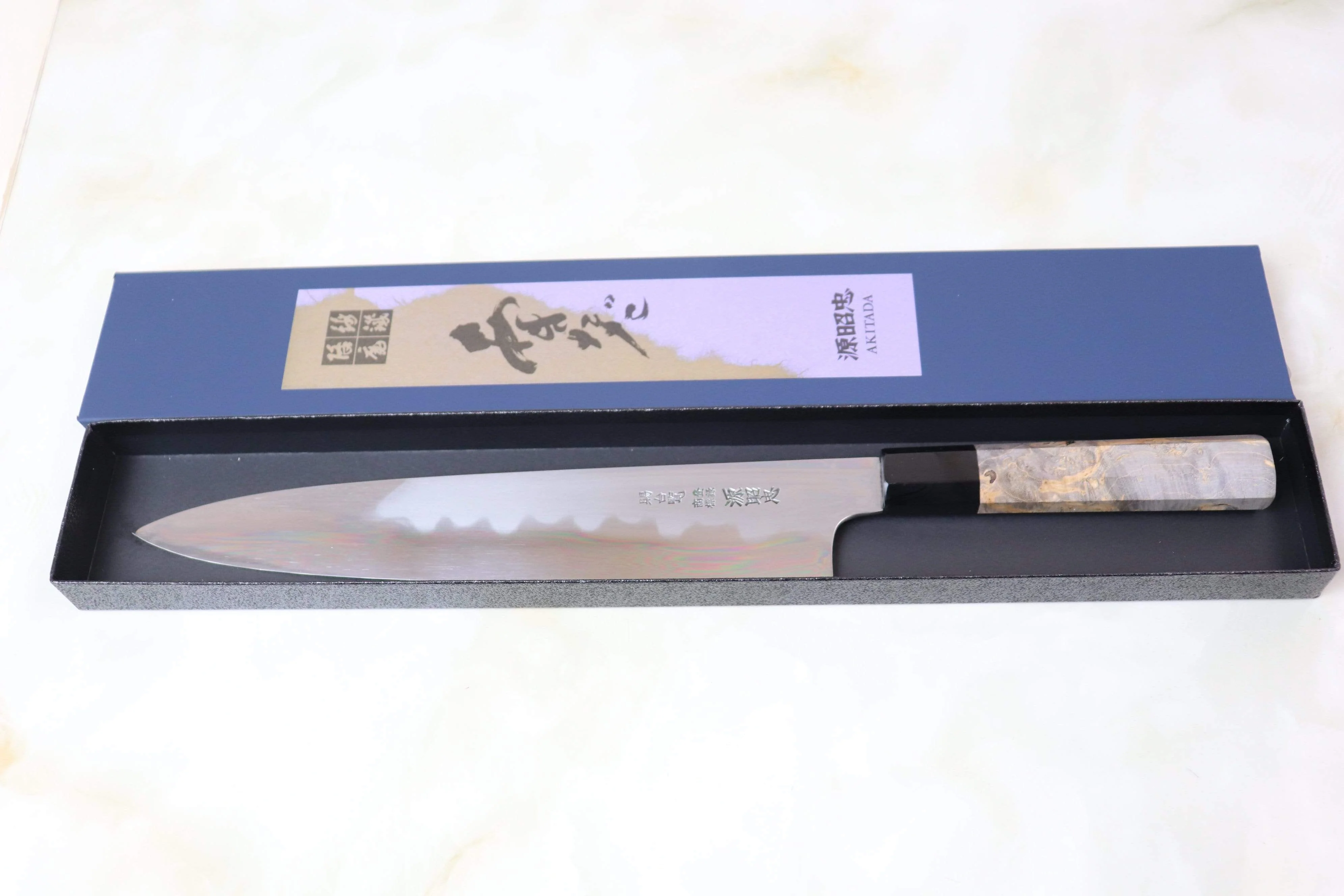 Mizuno Tanrenjo Akitada Honyaki Series - Special Custom Order “尖った Togatta” White Steel Wa-Gyuto (MTHY尖-SP-4) - Image 6