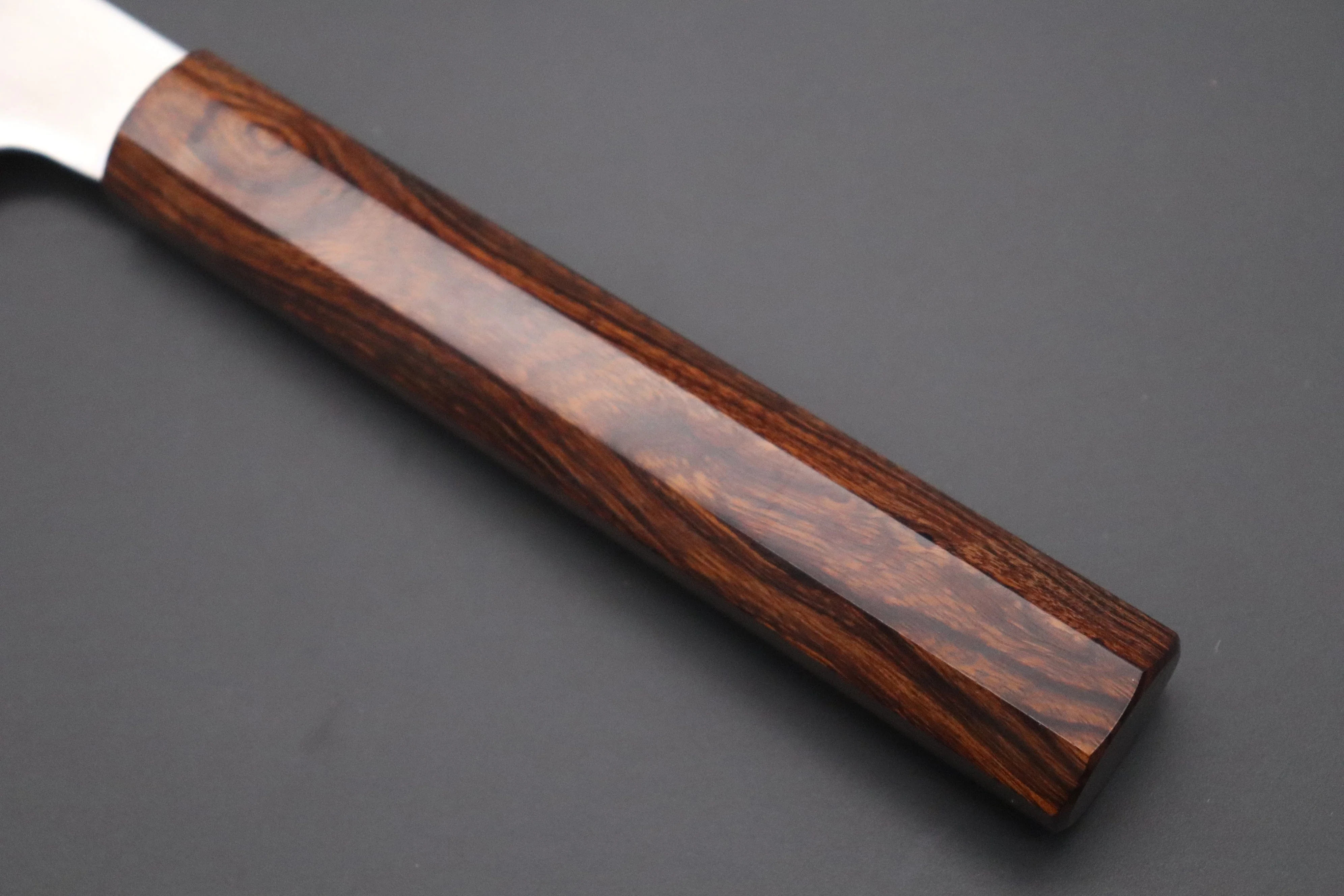 Mizuno Tanrenjo Akitada Honyaki White Steel "Special Order Made" MTKG-21 Kiritsuke Gyuto 240mm (9.4 inch, Octagonal Desert Ironwood Handle) - Image 3