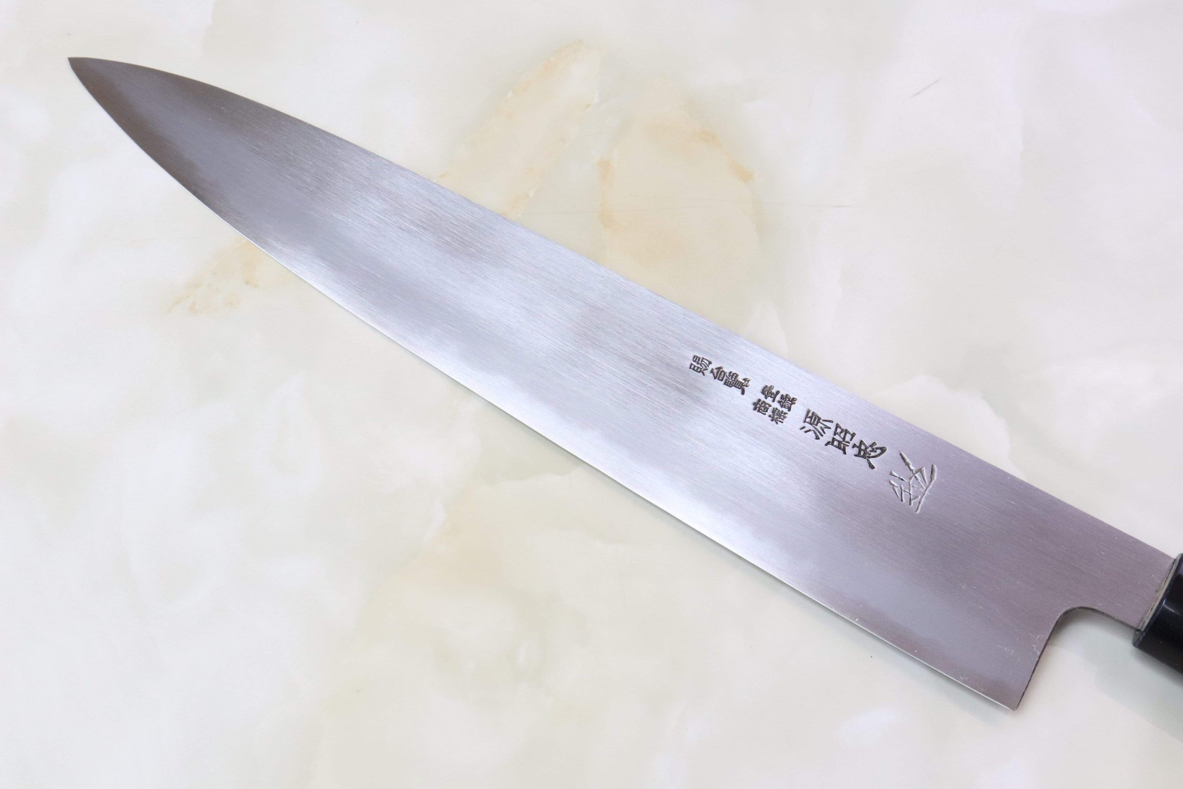 Mizuno Tanrenjo Akitada "Special Custom Order "KS-Style"" Ao Hagane DX Blue Steel No.1 Clad Wa Gyuto (D Shaped Magnolia Wooden Handle, AHDKS-1) - Image 2