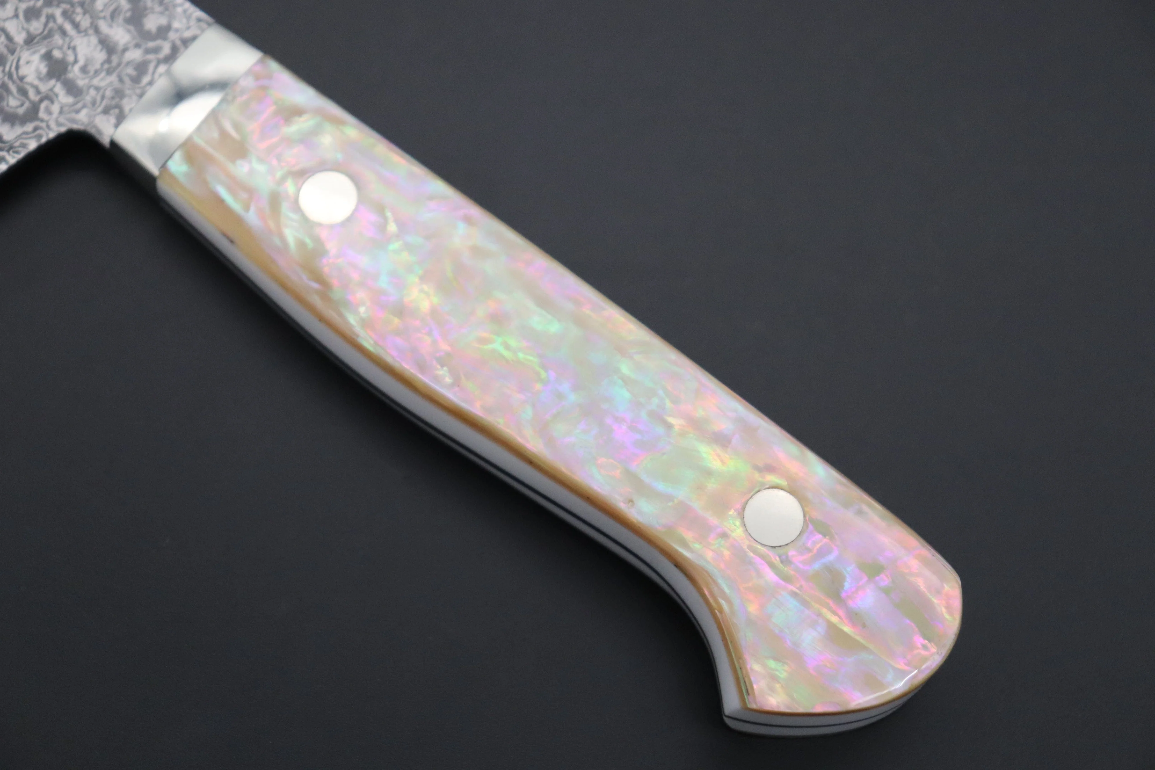 Mr. Itou & Mr. Nagata "Treasure & Pleasure" Limited Edition R-2 Custom Damascus Gyuto 155mm (6.1 inch, "White Abalone Handle", IT-11) - Image 3