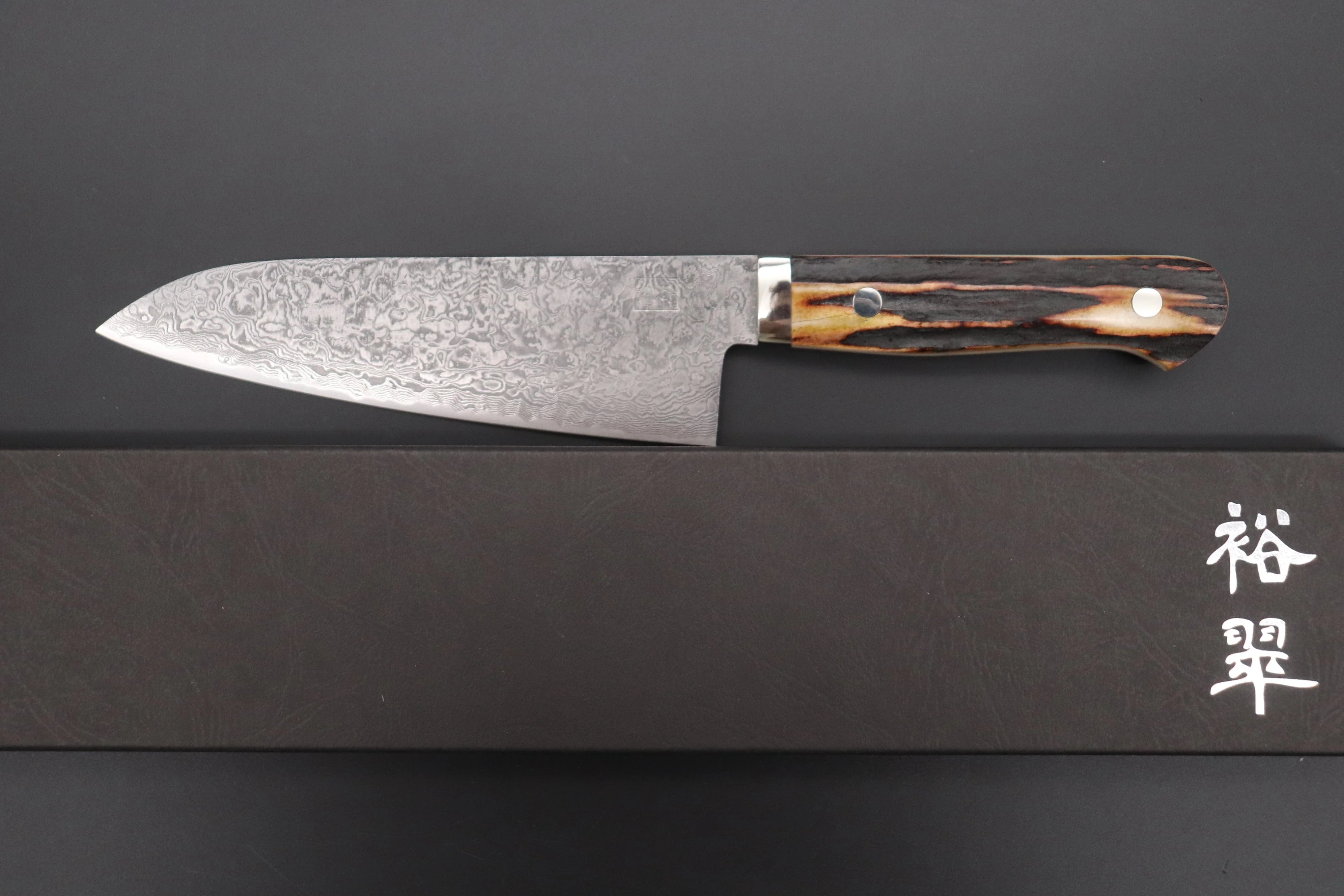 Mr. Itou & Mr. Nagata "Treasure & Pleasure" Limited Edition R-2 Custom Damascus Gyuto 160mm (6.2 inch, "Stag Handle", IT-8) - Image 8