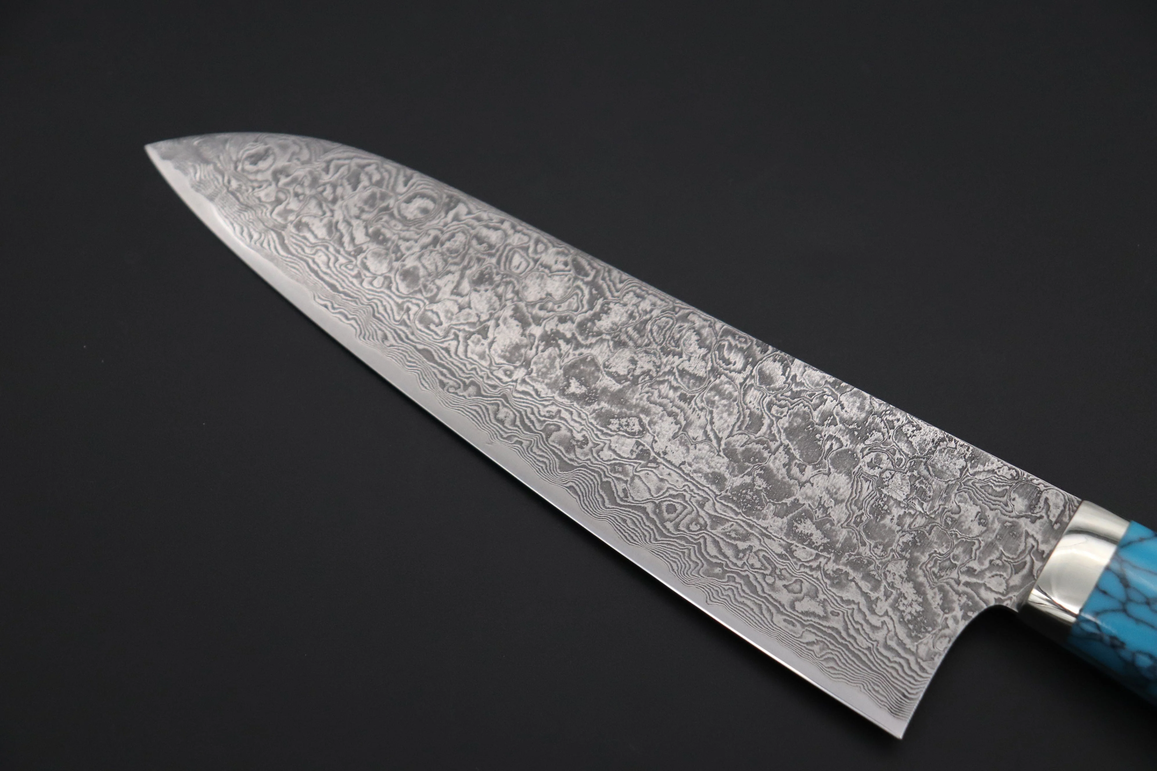 Mr. Itou & Mr. Nagata "Treasure & Pleasure" Limited Edition R-2 Custom Damascus Gyuto 165mm (6.4 inch, "Turquoise Gem-Composite Stone Handle", IT-10) - Image 2