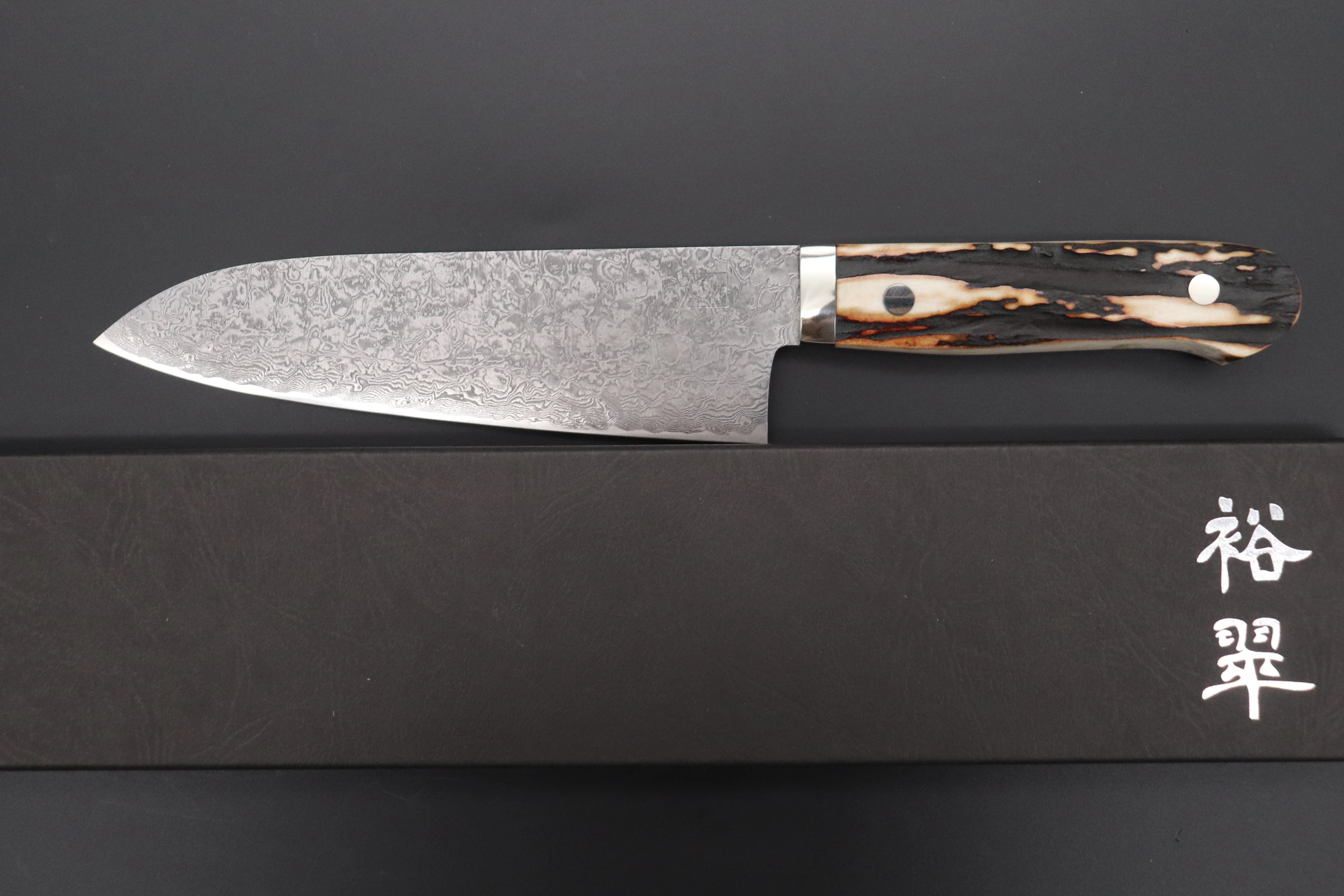 Mr. Itou & Mr. Nagata "Treasure & Pleasure" Limited Edition R-2 Custom Damascus Gyuto 165mm (6.8 inch,  "Stag Handle",  IT-7) - Image 8