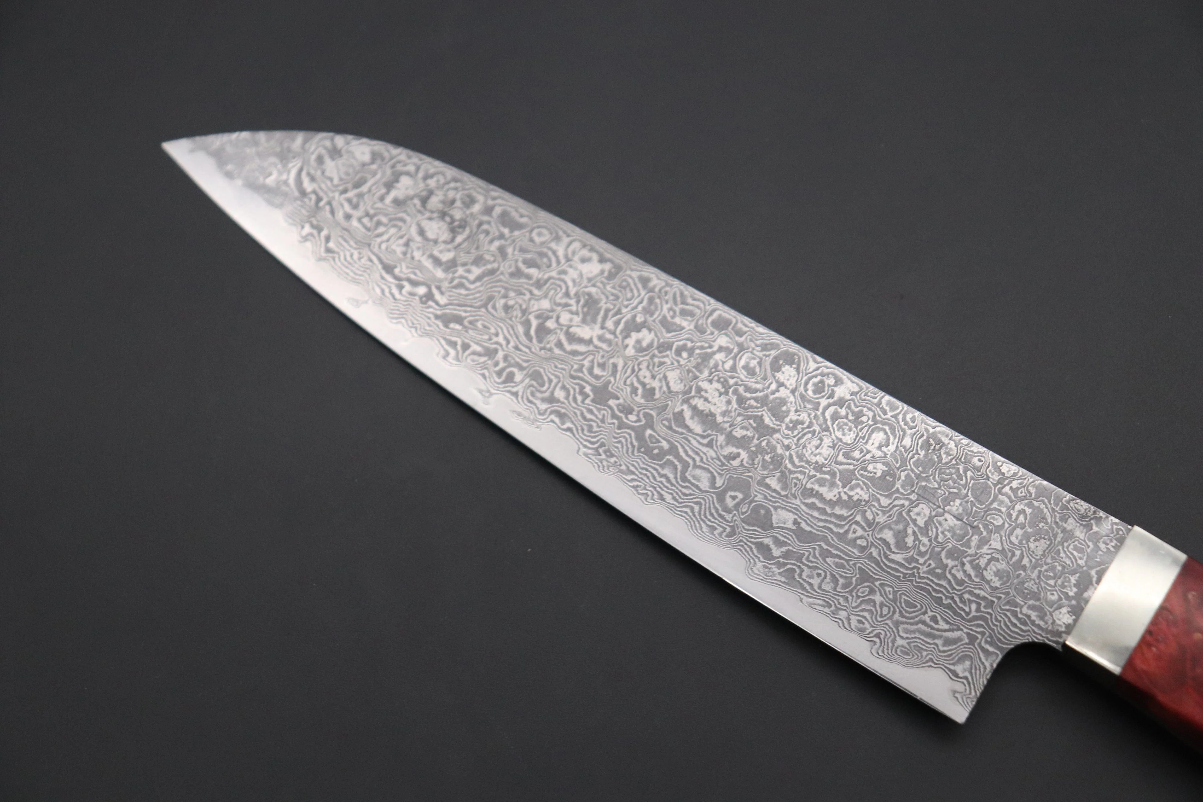 Mr. Itou R-2 Custom Damascus Gyuto 155mm (6.4 inch, Stabilized Red-color Maple Burl Wood Handle, IT-234) - Image 2