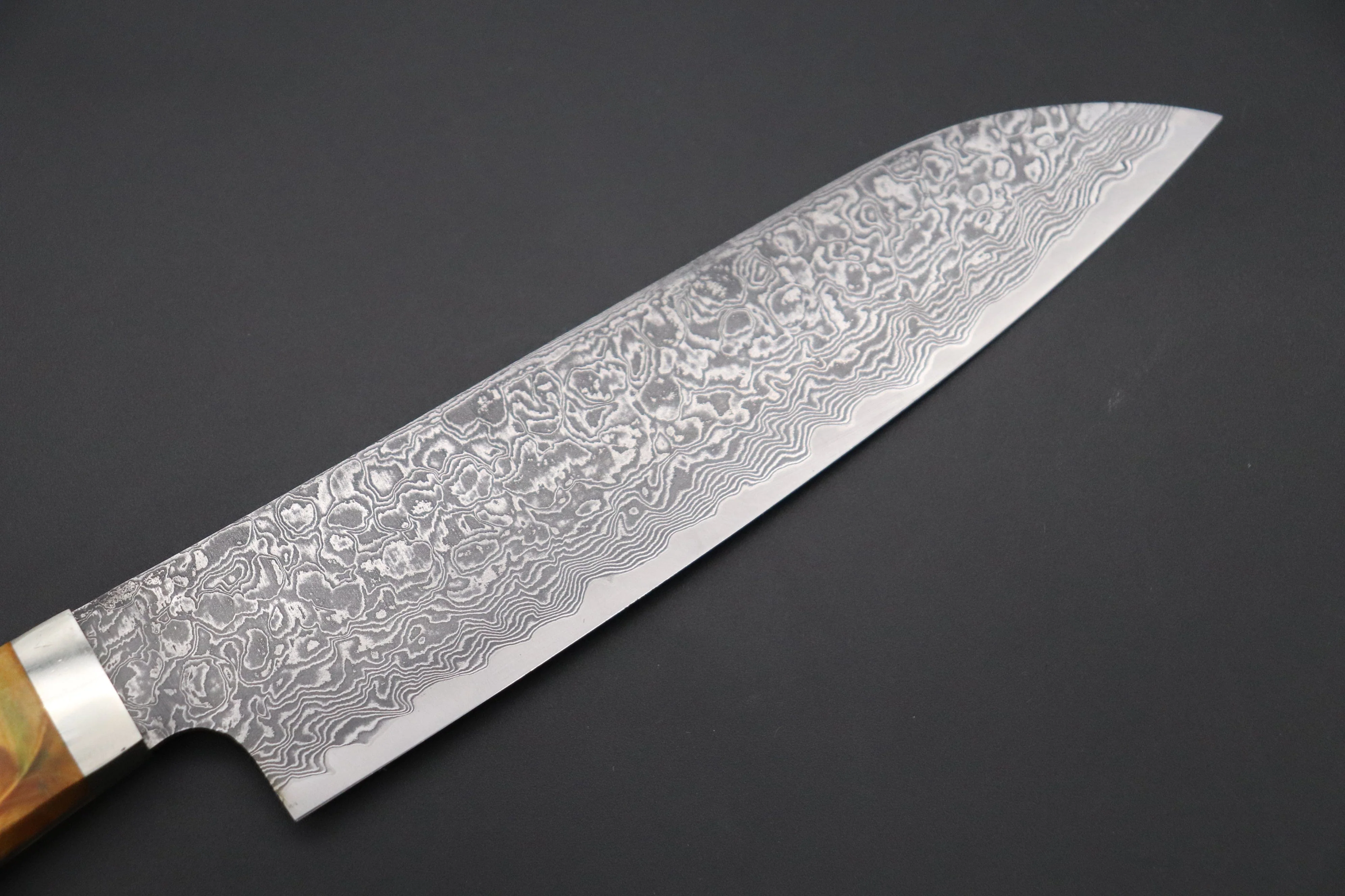 Mr. Itou R-2 Custom Damascus Gyuto 160mm (6.2 inch, Stabilized Yellow-color Maple Burl Wood Handle, IT-237) - Image 6