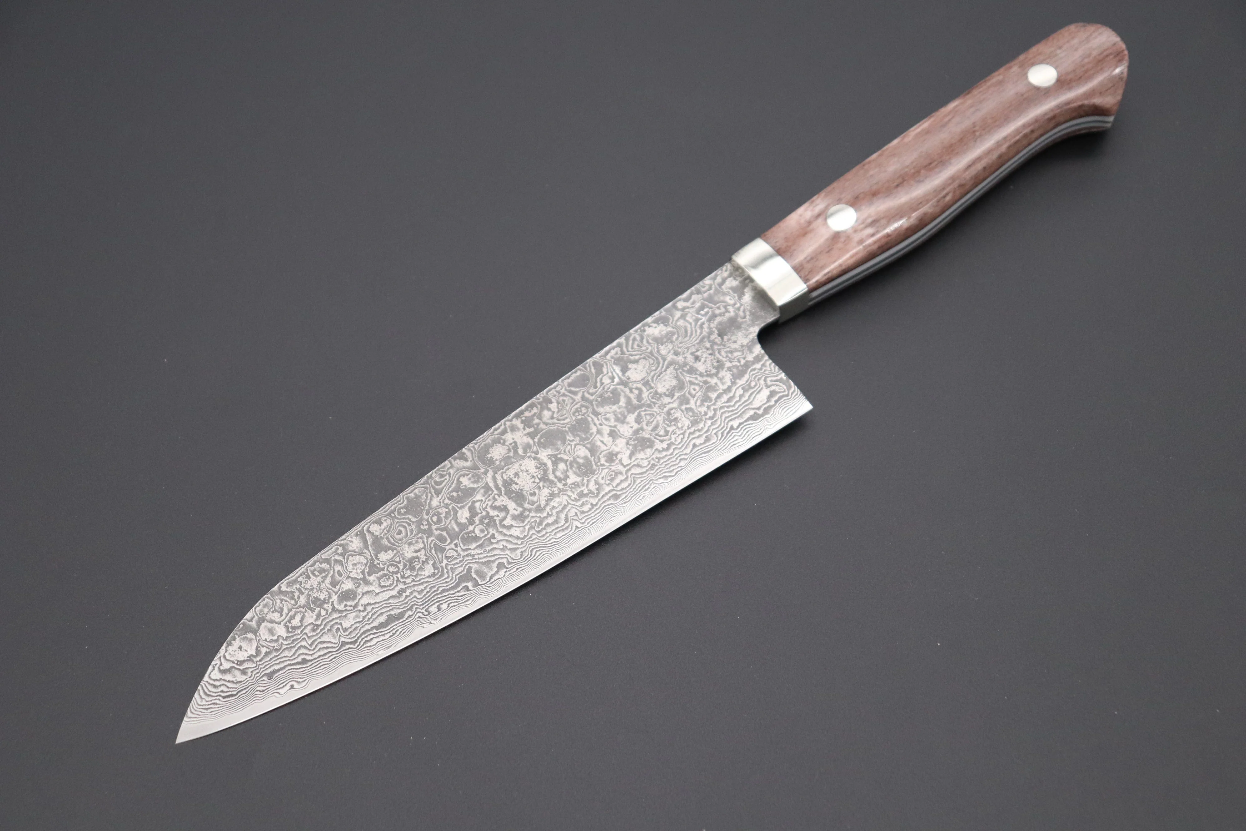 Mr. Itou R-2 Custom Damascus Gyuto 165mm (Brown Color Camel Bone Handle)(IT-138)