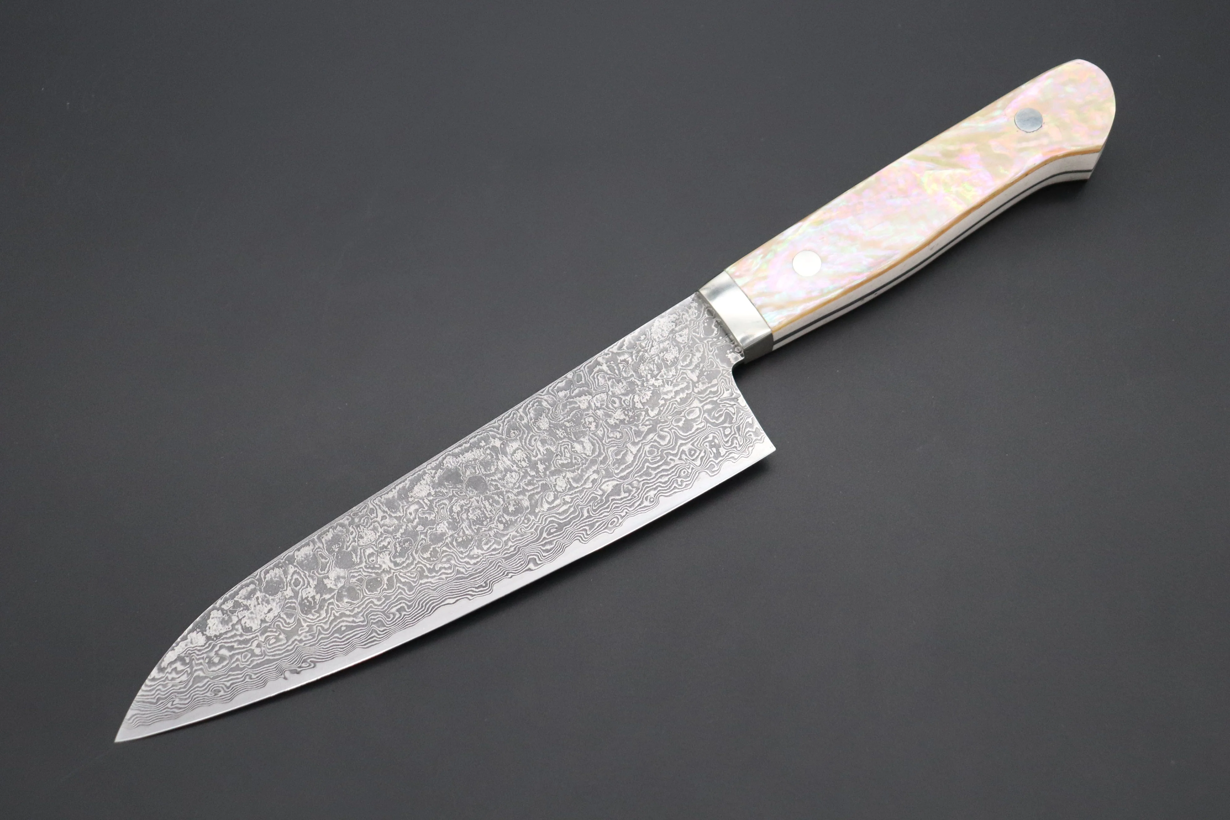 Mr. Itou R-2 Custom Damascus Gyuto 170mm (6.6 inch) "White Abalone Handle" (IT-233)