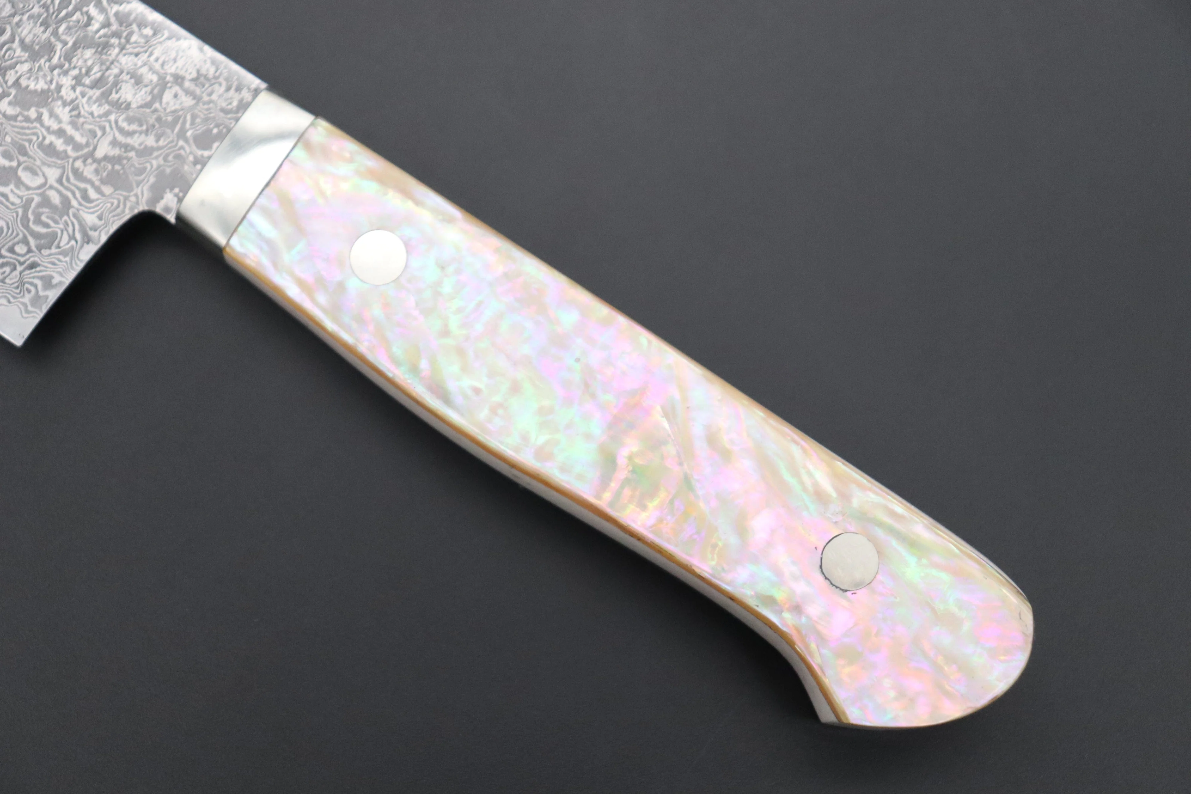 Mr. Itou R-2 Custom Damascus Gyuto 170mm (6.6 inch) "White Abalone Handle" (IT-233) - Image 3