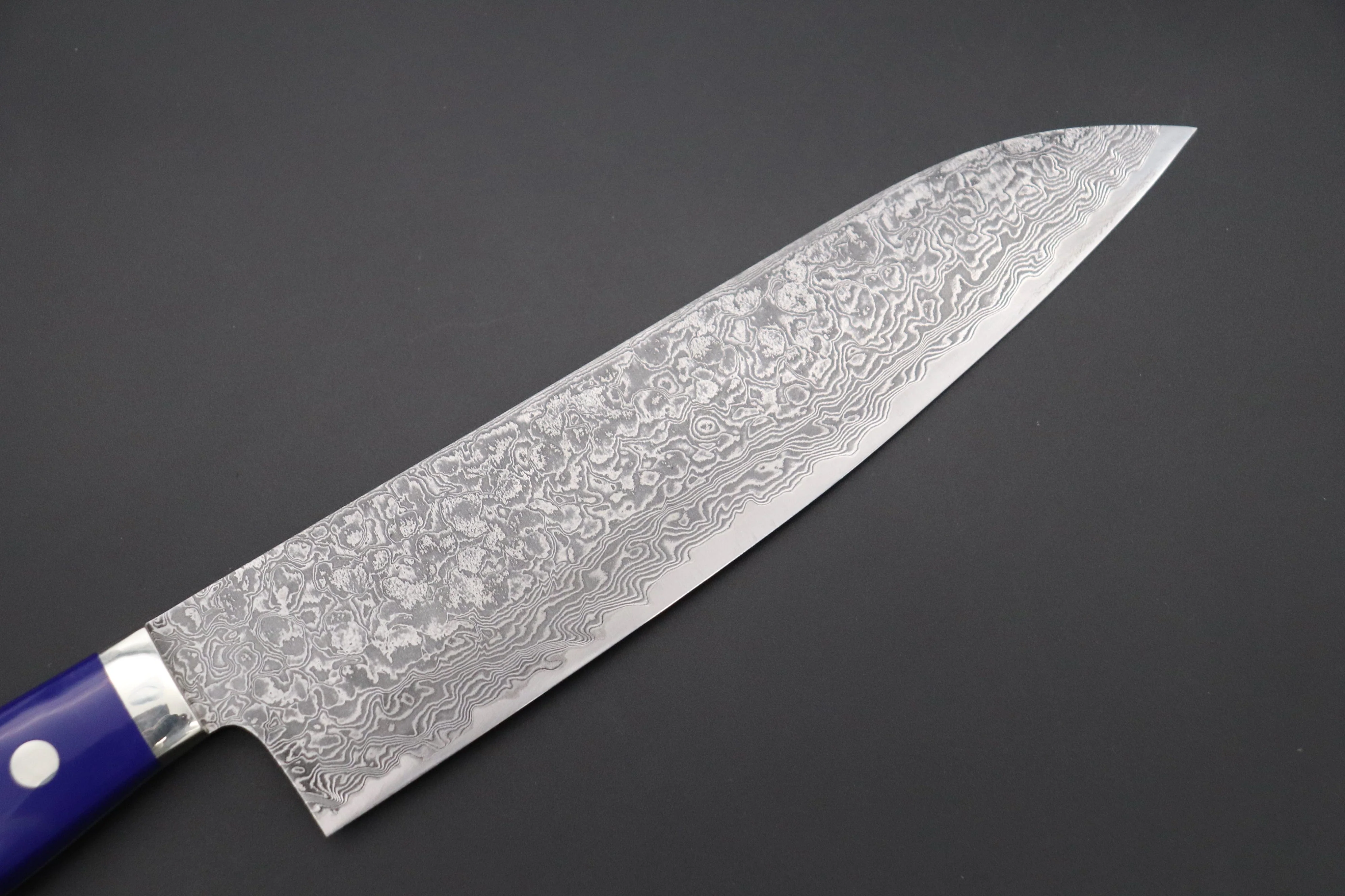 Mr. Itou R-2 Custom Damascus Gyuto 180mm (7 Inch) "Lapis Lazuri Gem-Composite Stone Handle"(IT-240) - Image 6