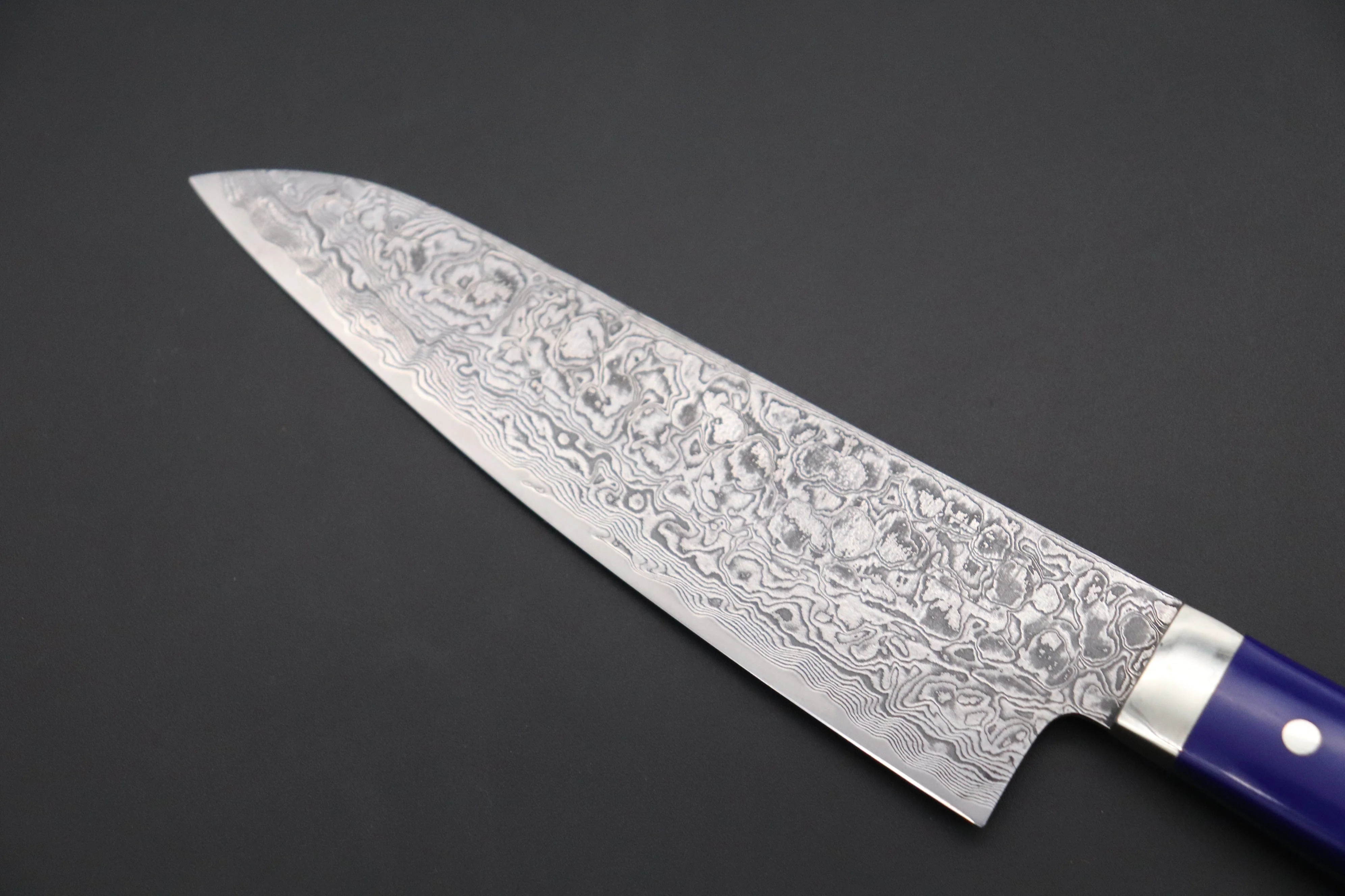 Mr. Itou R-2 Custom Damascus Petty 135mm (5.3 inch, Lapis Lazuri Gem-Composite Stone Handle, IT-217) - Image 2