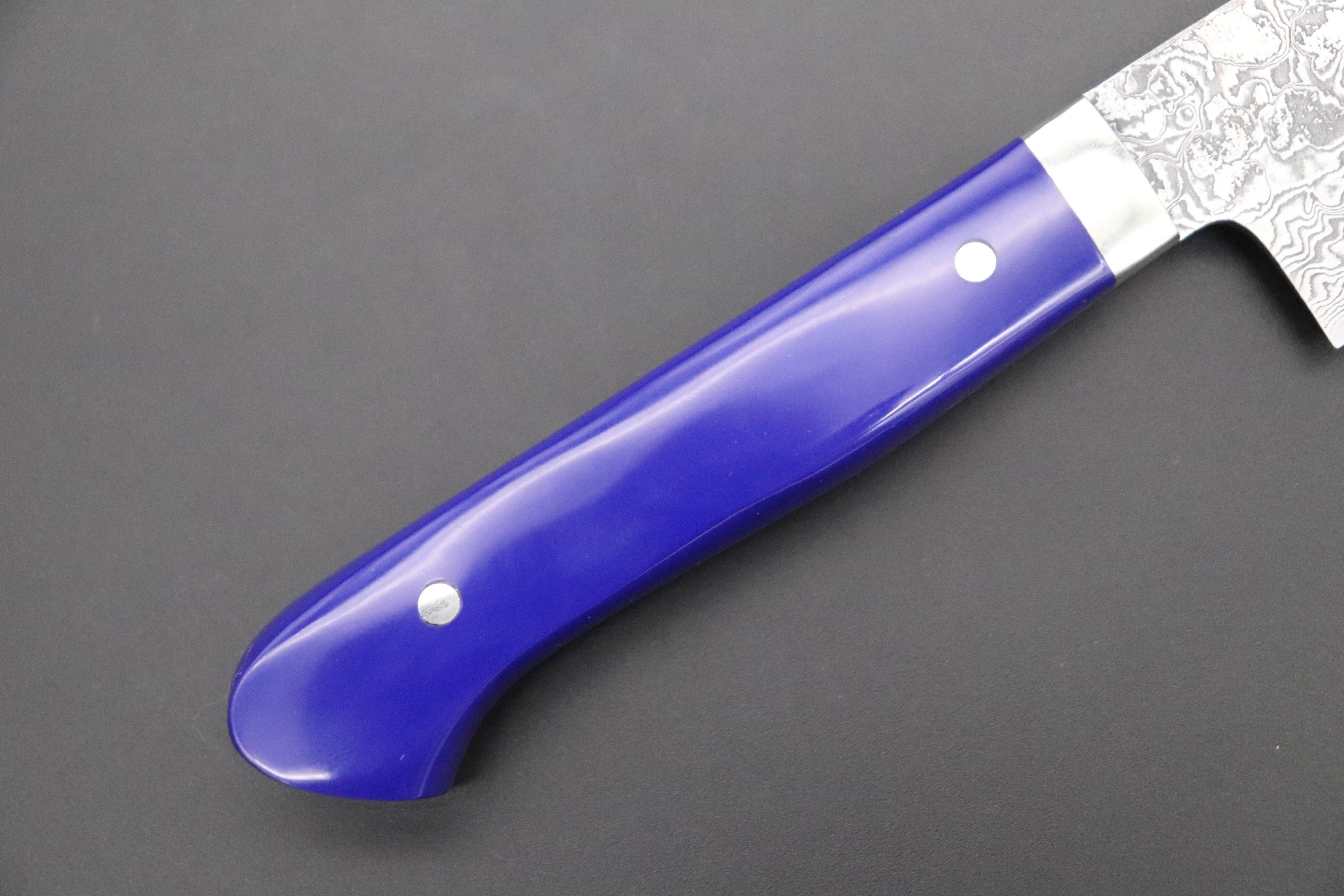 Mr. Itou R-2 Custom Damascus Petty 135mm (5.3 inch, Lapis Lazuri Gem-Composite Stone Handle, IT-217) - Image 7