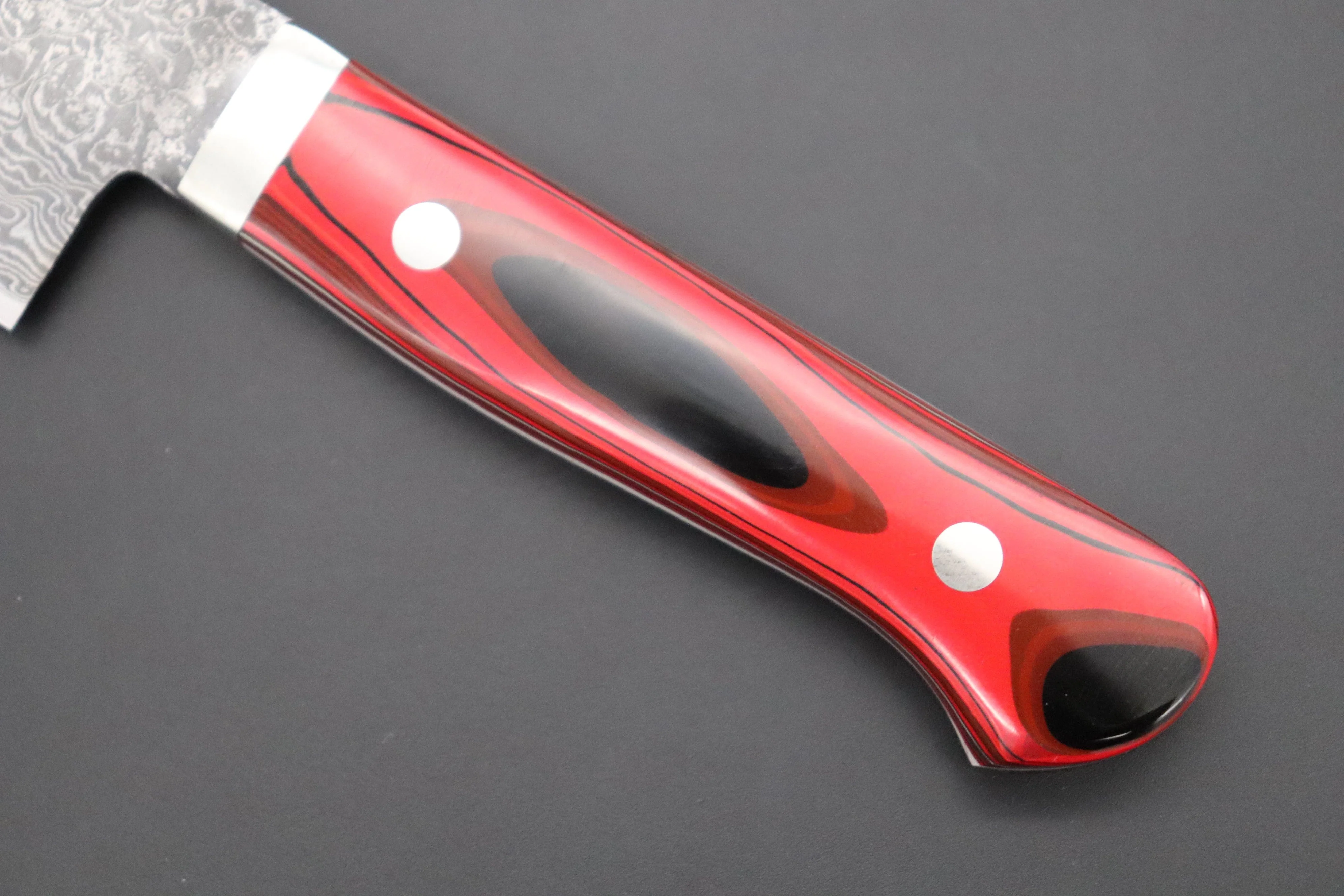 Mr. Itou R-2 Custom Damascus Santoku 155mm (6.1 inch) "Japanese Lacquer Handle" (IT-229) - Image 3