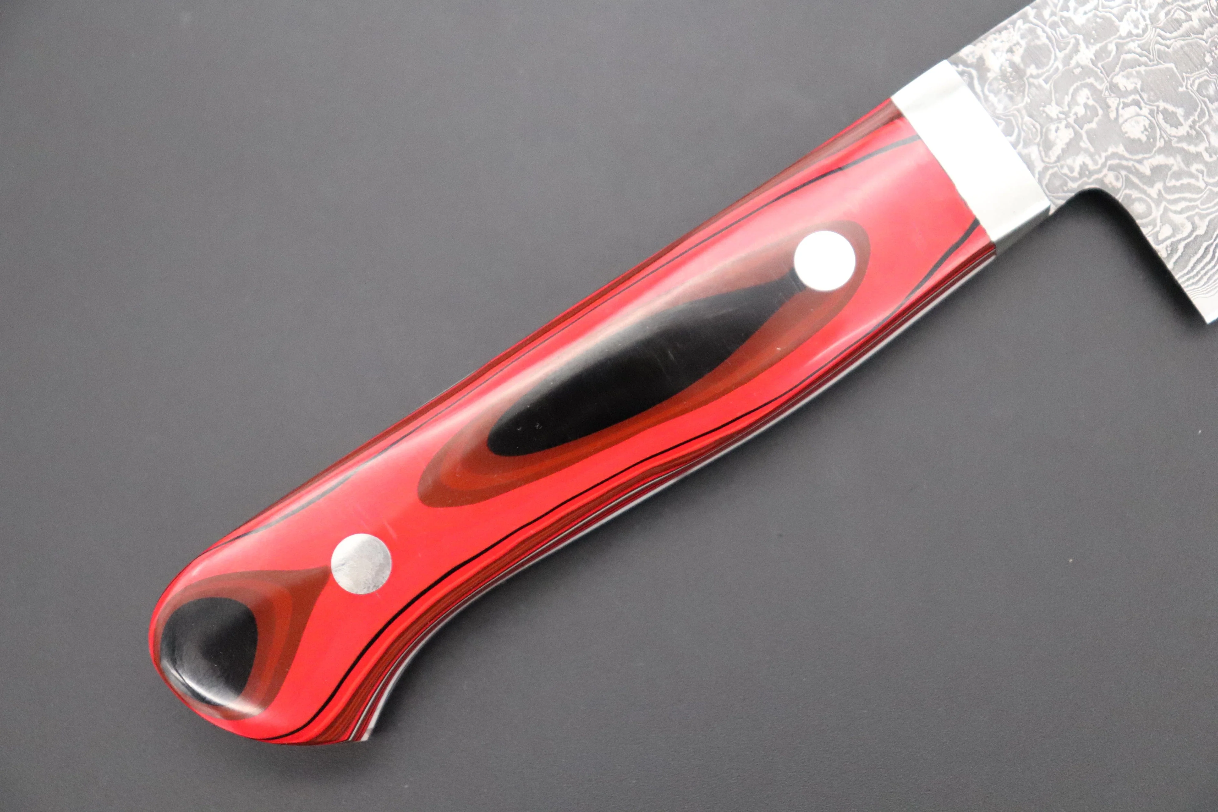 Mr. Itou R-2 Custom Damascus Santoku 155mm (6.1 inch) "Japanese Lacquer Handle" (IT-229) - Image 7