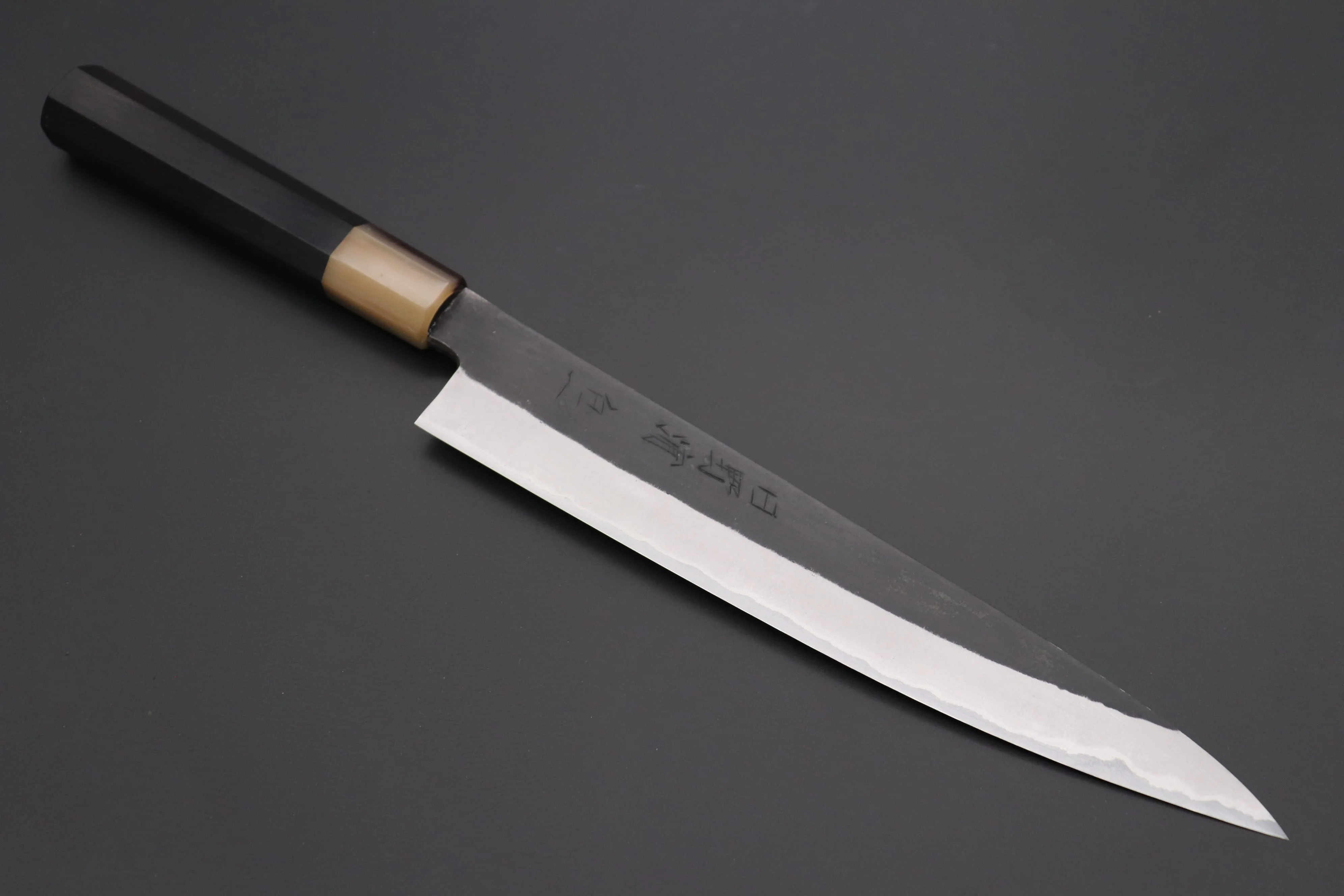 Mutsumi Hinoura White Steel No.1 Kurouchi Series MW1-9 Wa Sujihiki 240mm (9.4 Inch)