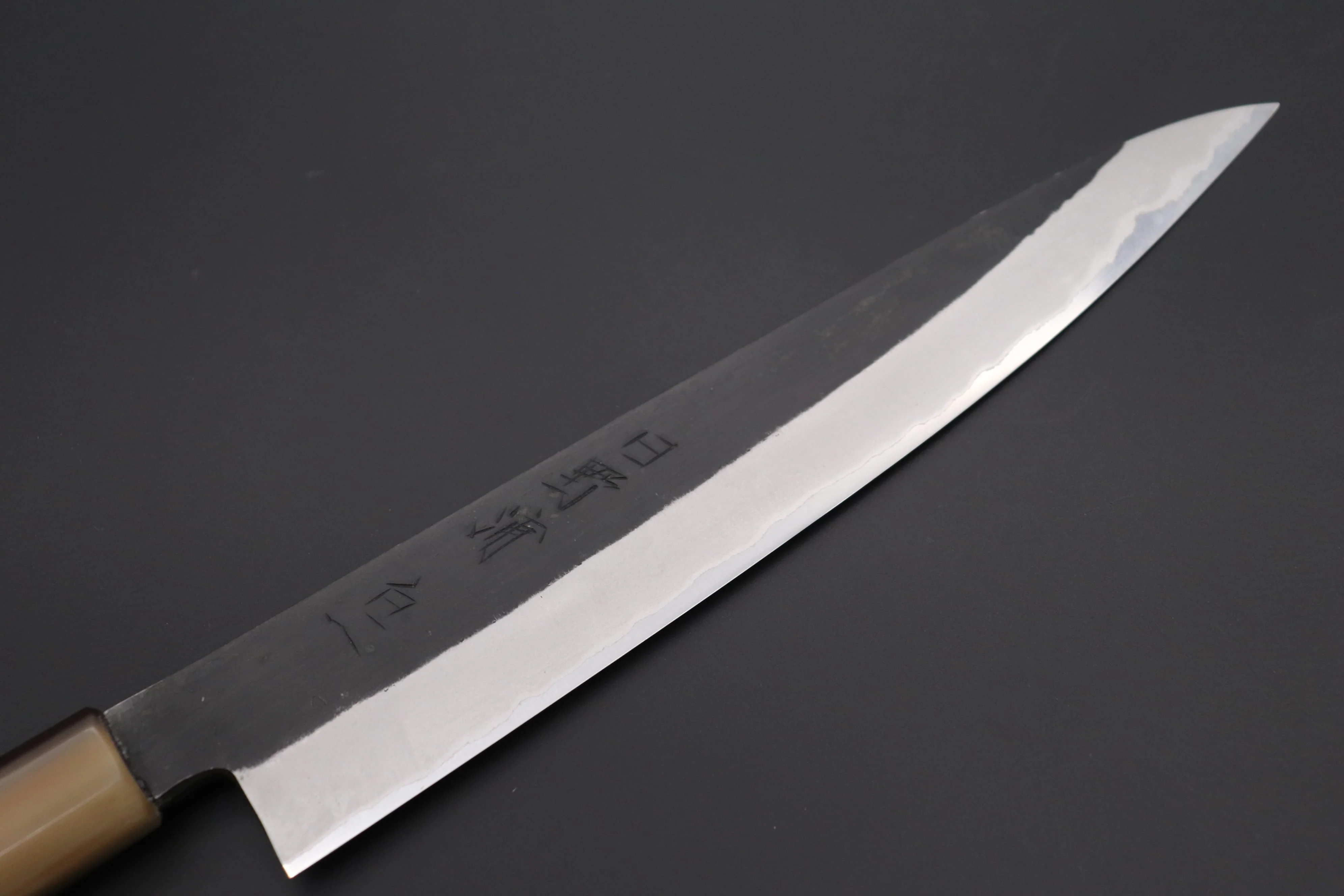 Mutsumi Hinoura White Steel No.1 Kurouchi Series MW1-9 Wa Sujihiki 240mm (9.4 Inch) - Image 2