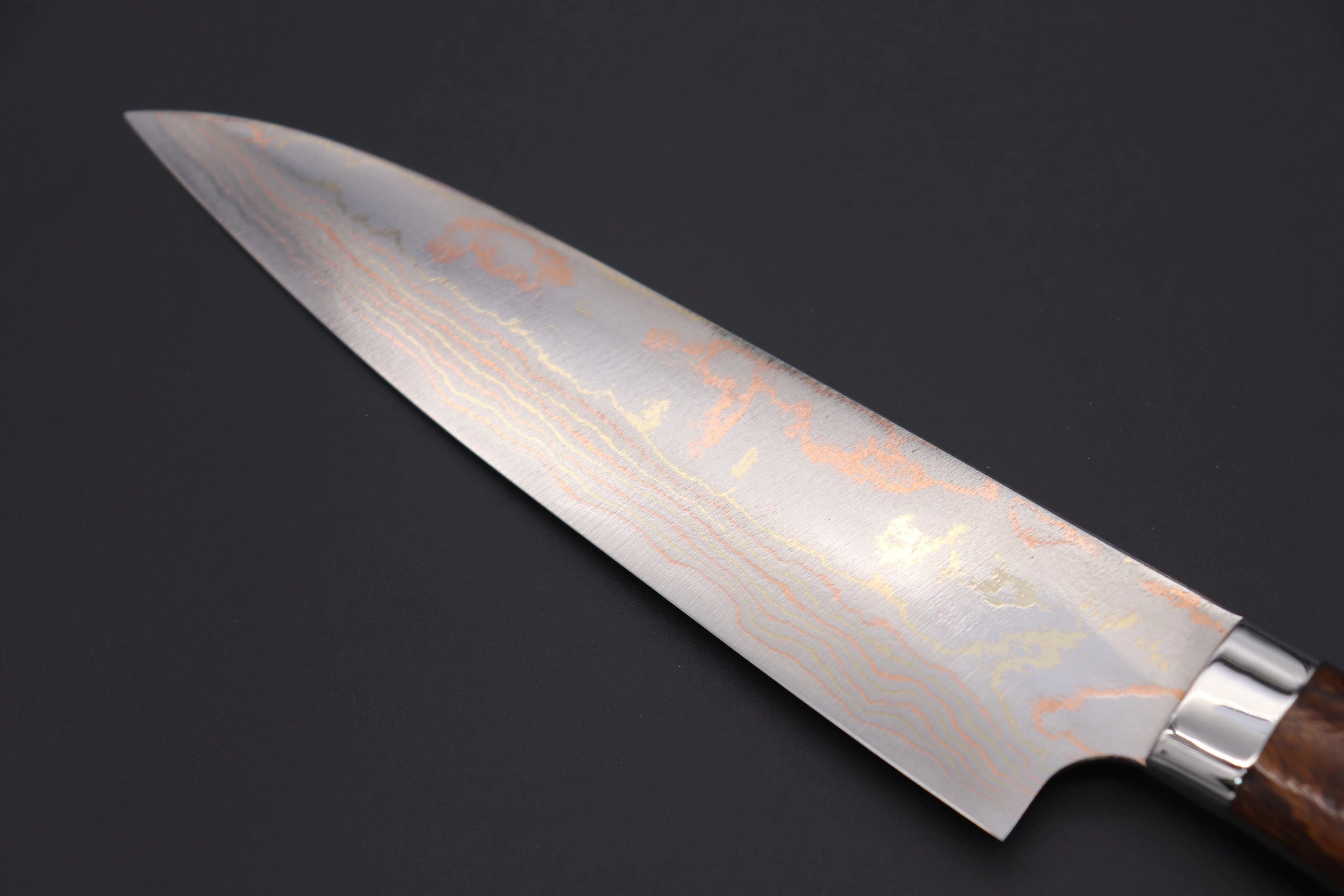 Master Saji Rainbow Damascus Series Gyuto (180mm to 270mm, 4 Sizes, Ironwood Handle) - Image 6