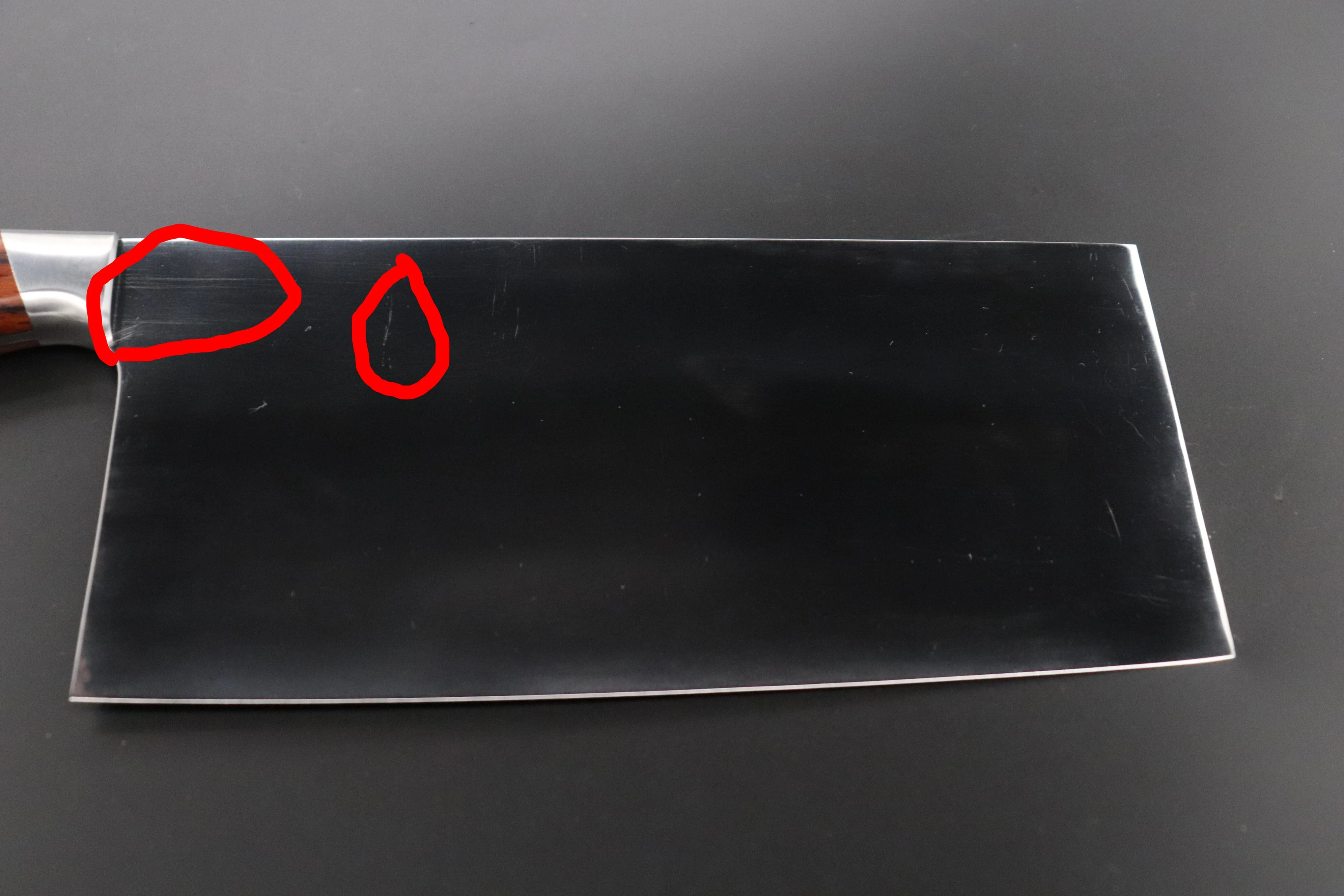Hattori, — SECOND GRADE ITEMーSolid VG-10 SAN-CC4 Chinese Cleaver (Cocobolowood Handle) - Image 10