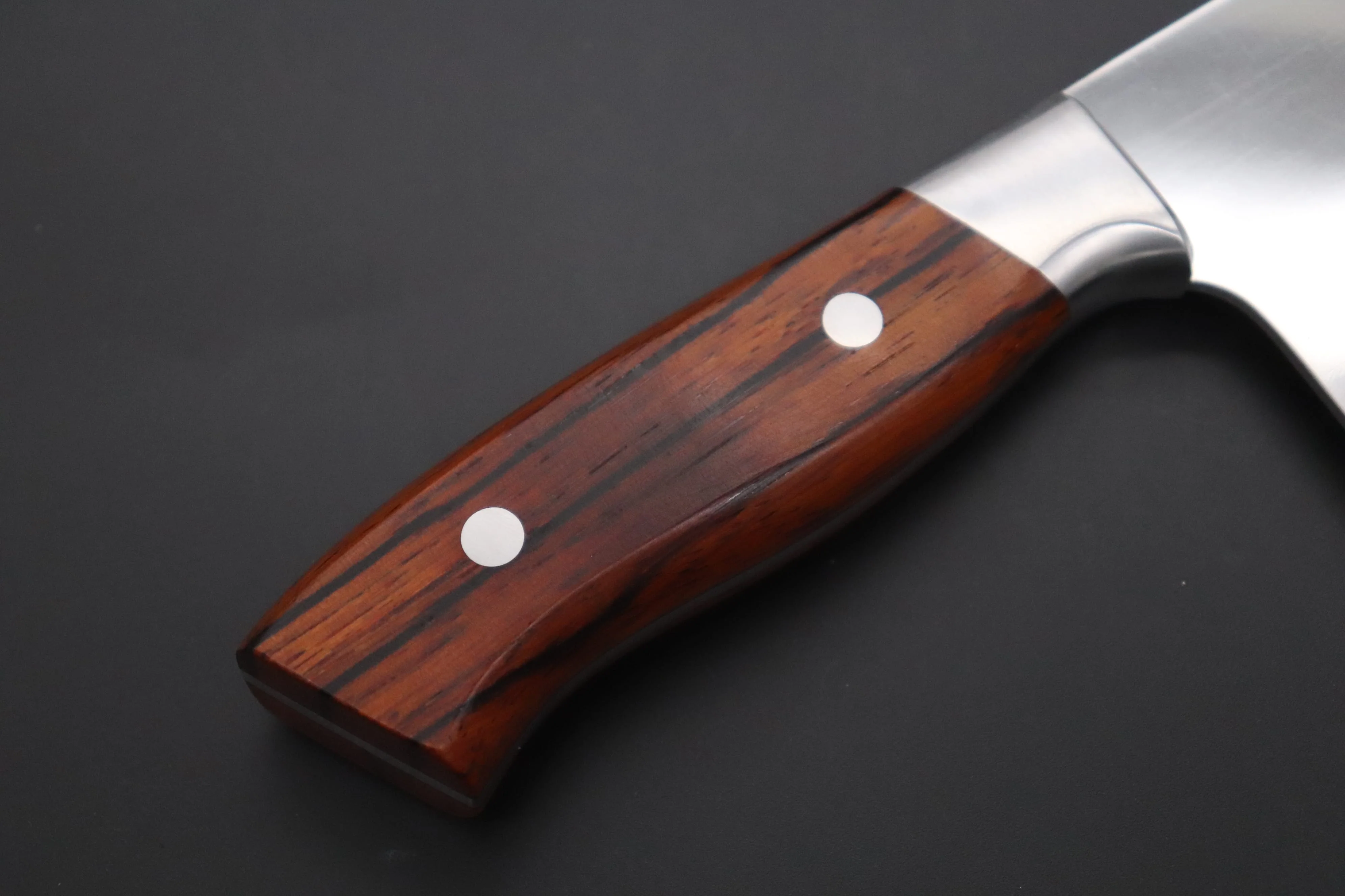 Hattori, — SECOND GRADE ITEMーSolid VG-10 SAN-CC4 Chinese Cleaver (Cocobolowood Handle) - Image 8