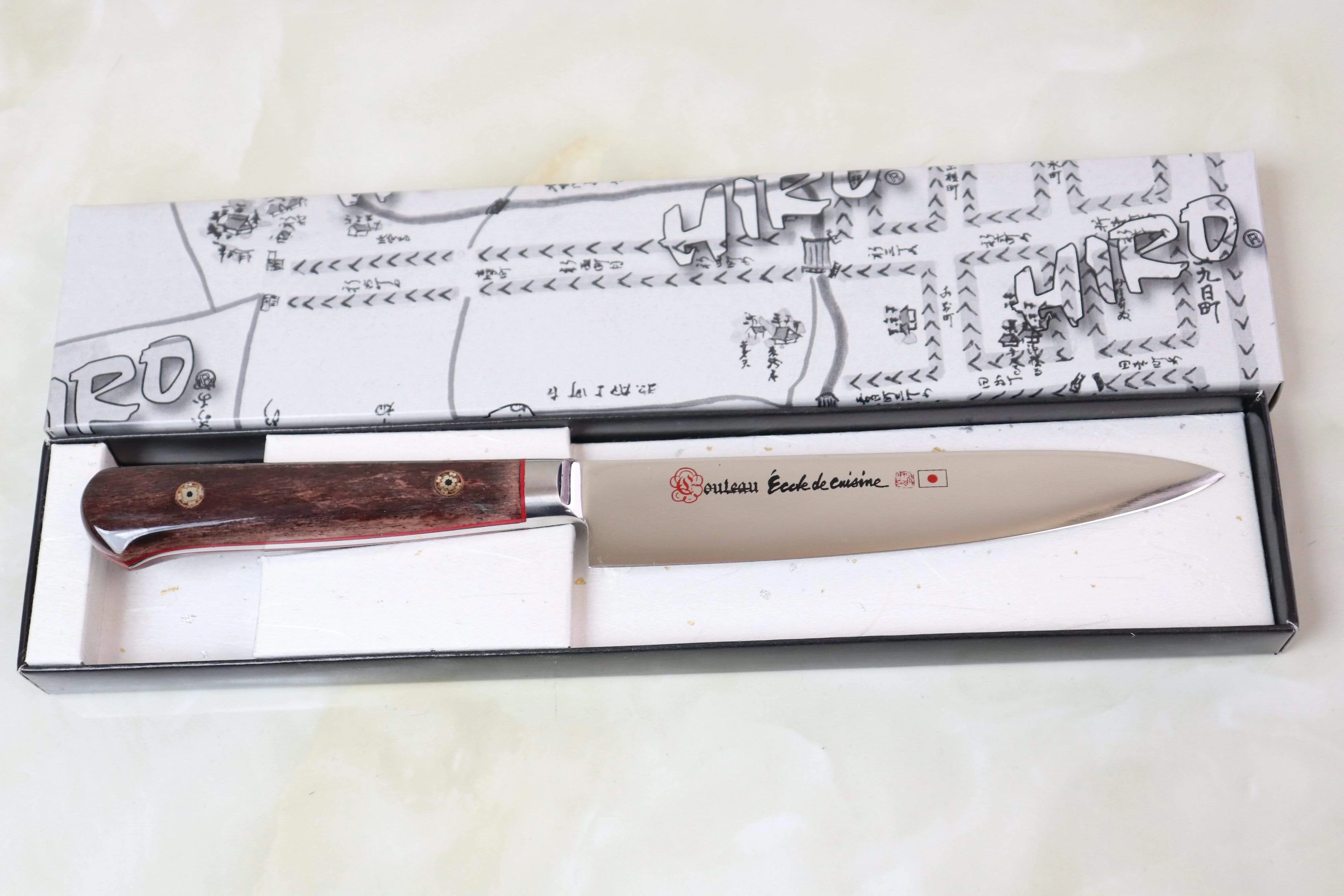 SHIKI VG-10 Handmade Petty 150mm (5.9inch, Brown Camel Bone Handle) - Image 5
