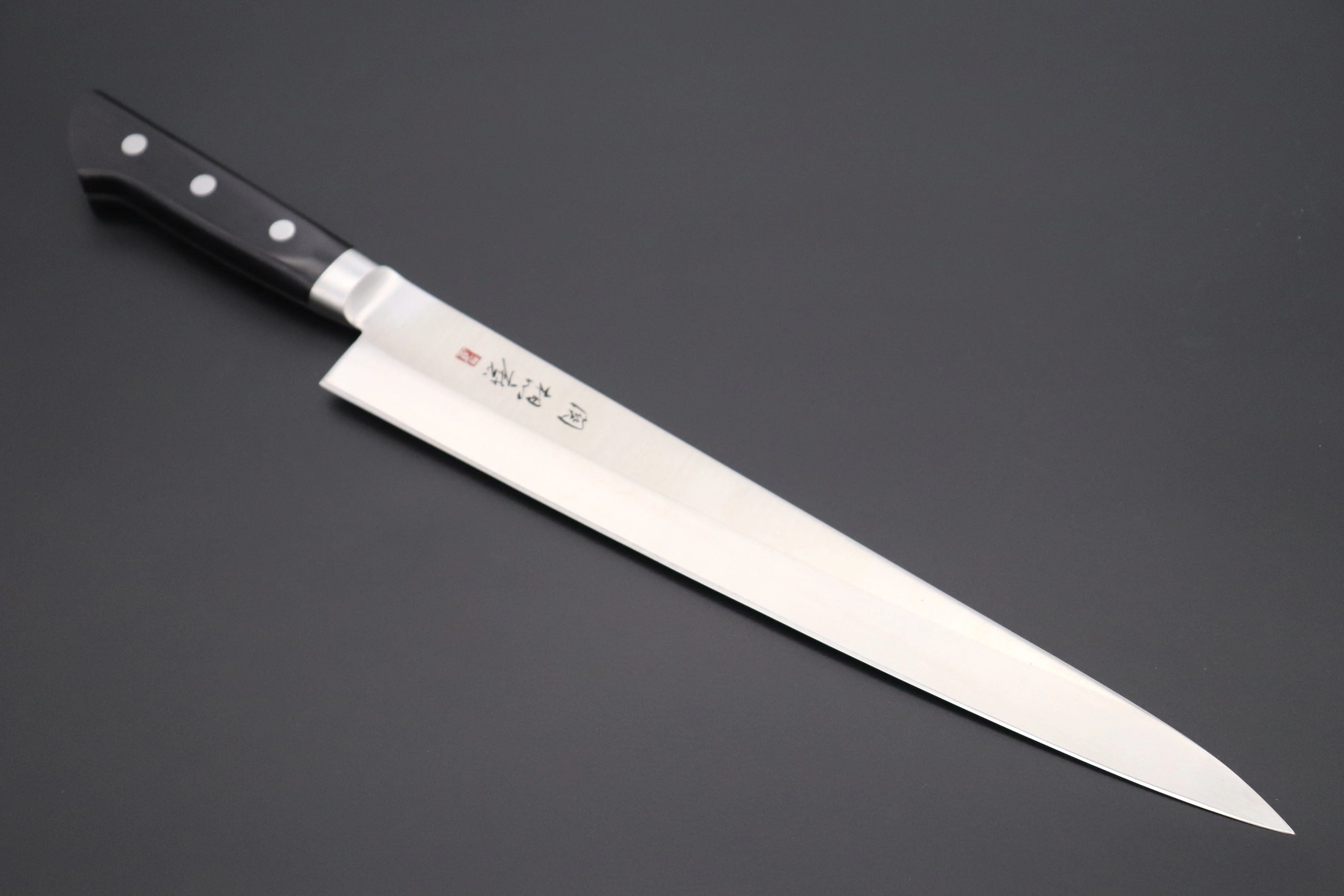 想磨 SOUMA (Fujiwara Kanefusa) FKM Series Danbiki (Sujihiki) (240mm and 270mm, 2 sizes, Black Pakka Wood Handle)