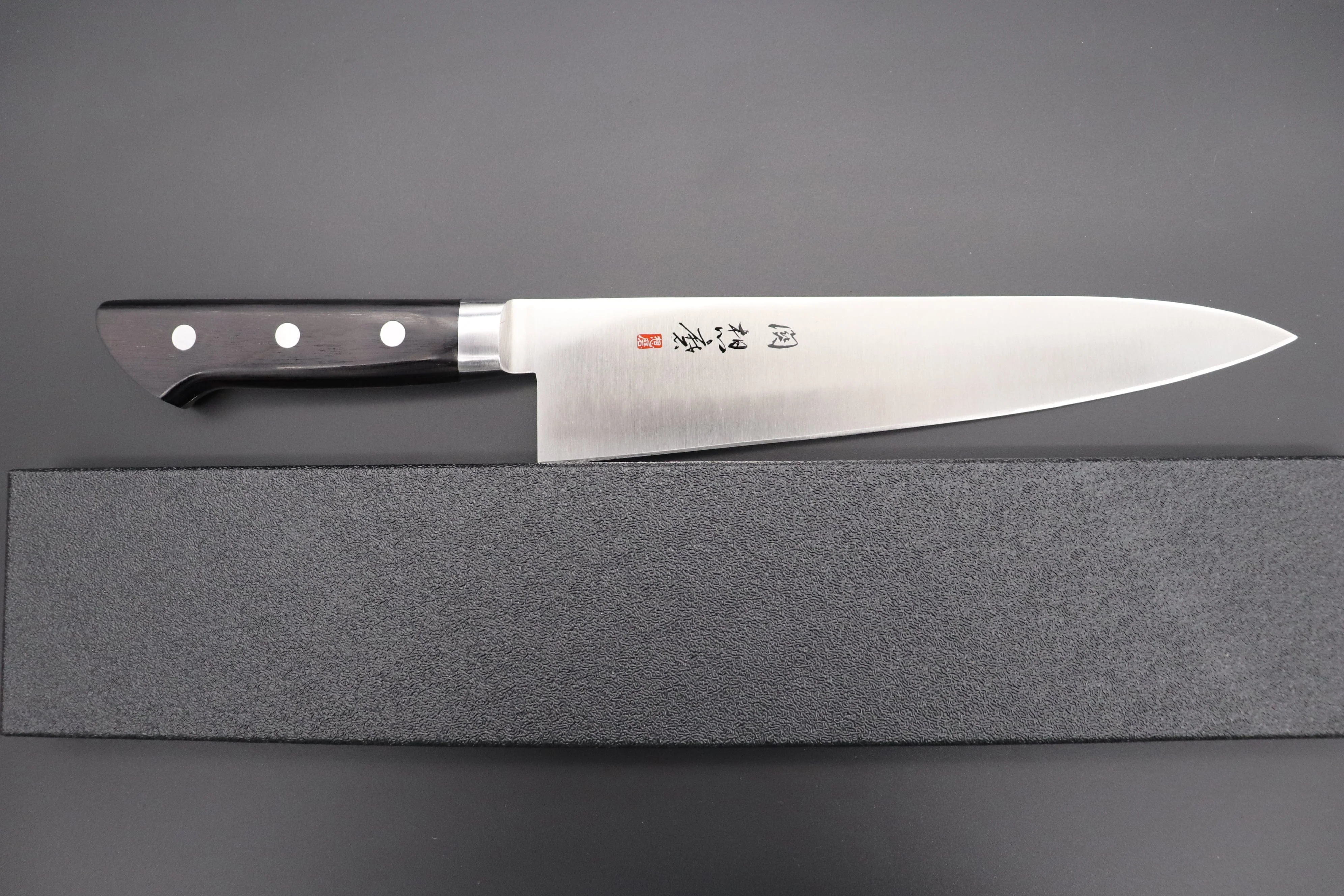 想磨 SOUMA (Fujiwara Kanefusa) FKM Series Gyuto (150mm to 300mm, 6 sizes, Black Pakka Wood Handle) - Image 8