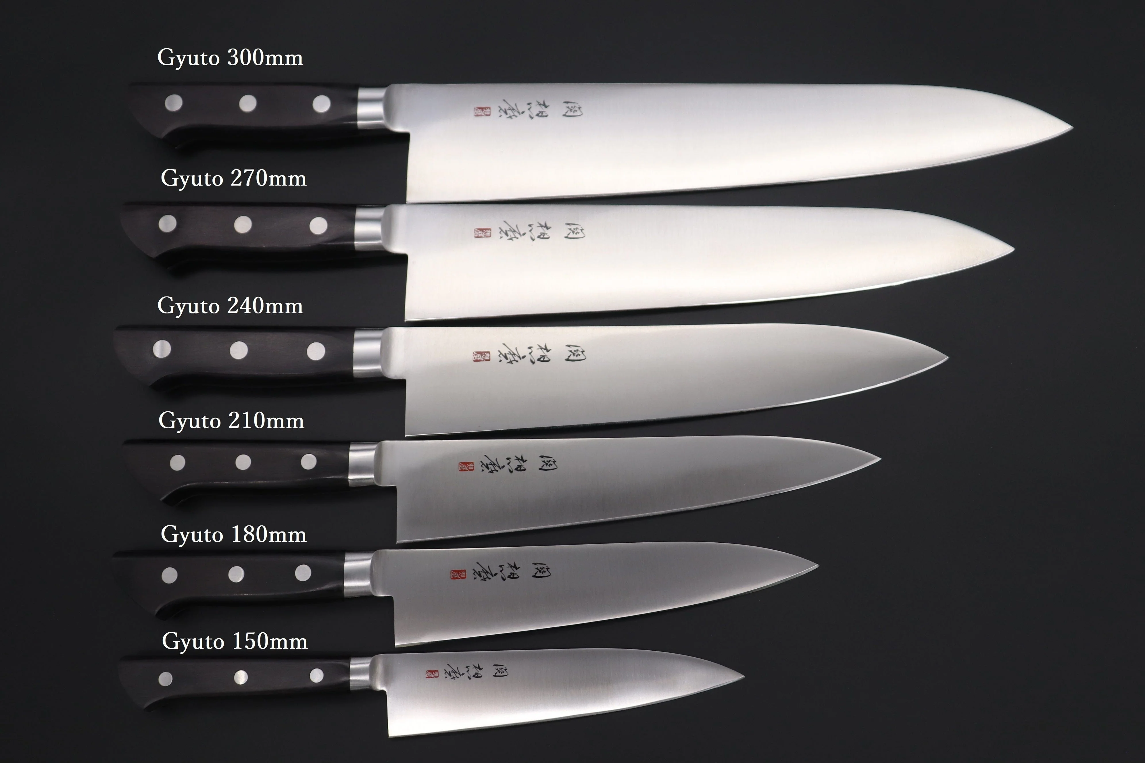 想磨 SOUMA (Fujiwara Kanefusa) FKM Series Gyuto (150mm to 300mm, 6 sizes, Black Pakka Wood Handle) - Image 9