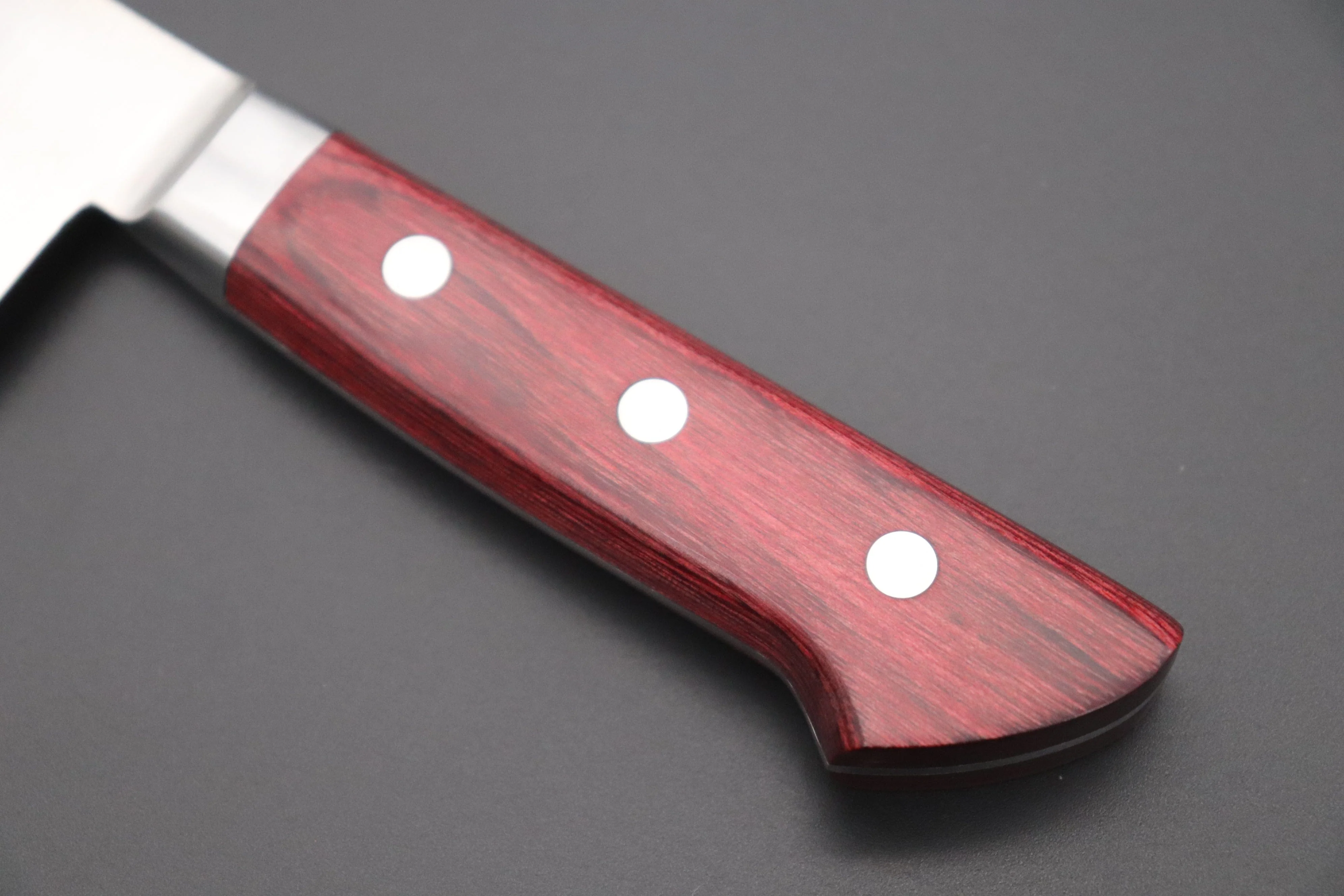 想磨 SOUMA (Fujiwara Kanefusa) FKM Series Gyuto (150mm to 300mm, 6 sizes, Wine Pakka Wood Handle) - Image 7
