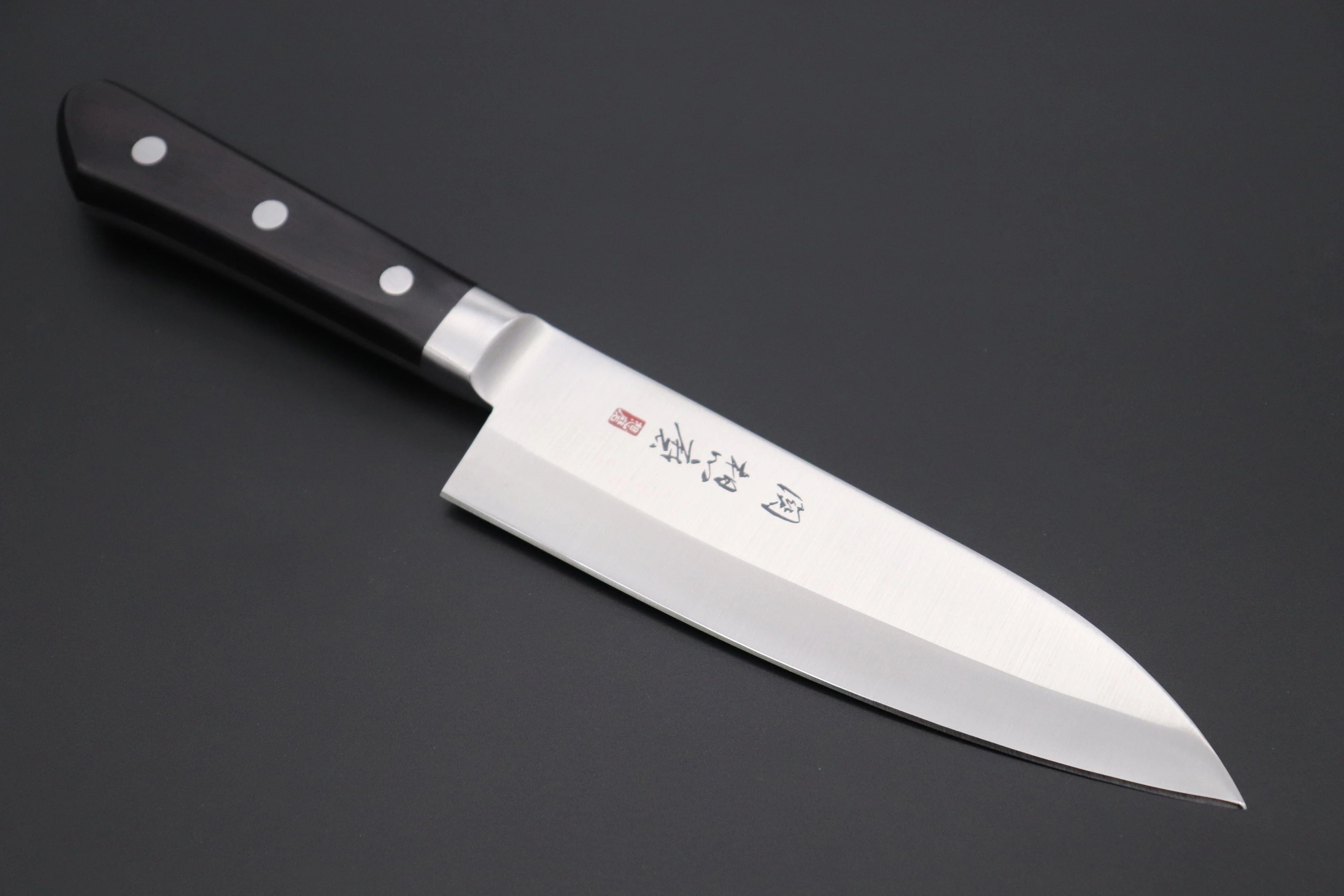 想磨 SOUMA (Fujiwara Kanefusa) FKM Series No.3 Deba 150mm (5.9inch, Black Pakka Wood Handle)