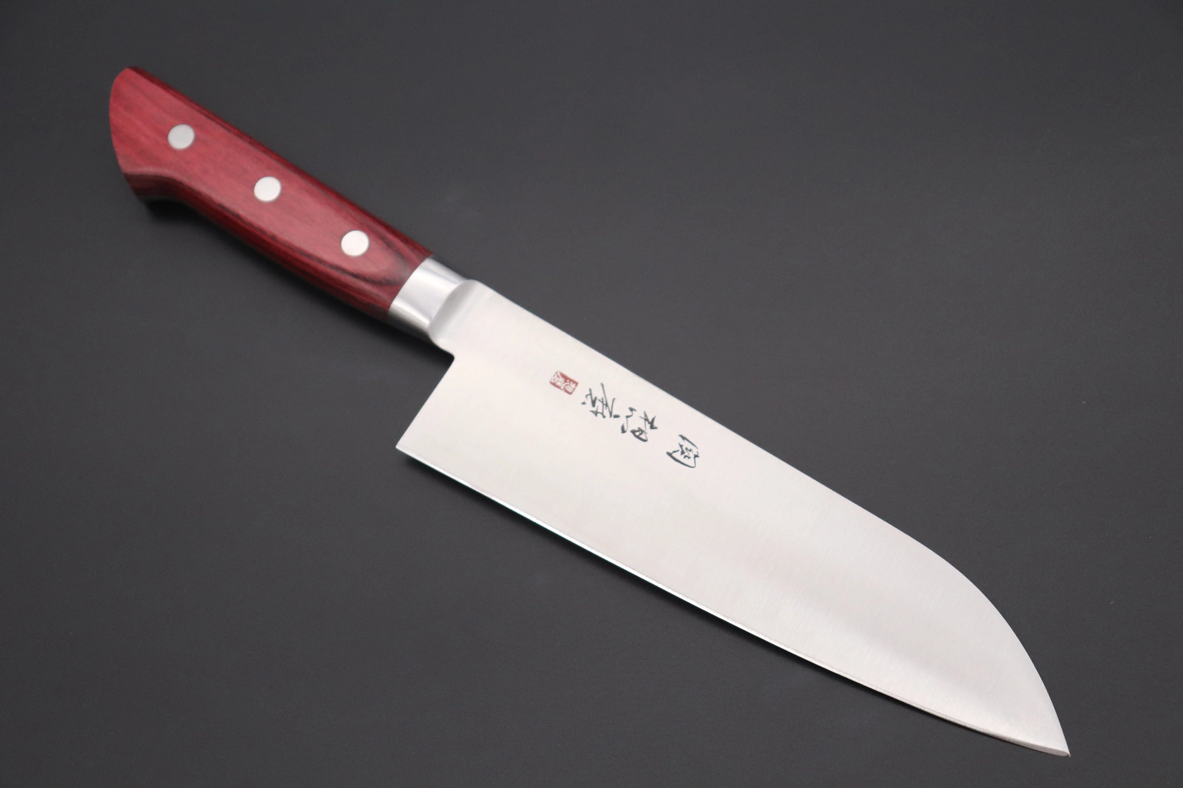 想磨 SOUMA (Fujiwara Kanefusa) FKM Series No.7W Santoku 180mm (7 inch, Wine Pakka Wood Handle)