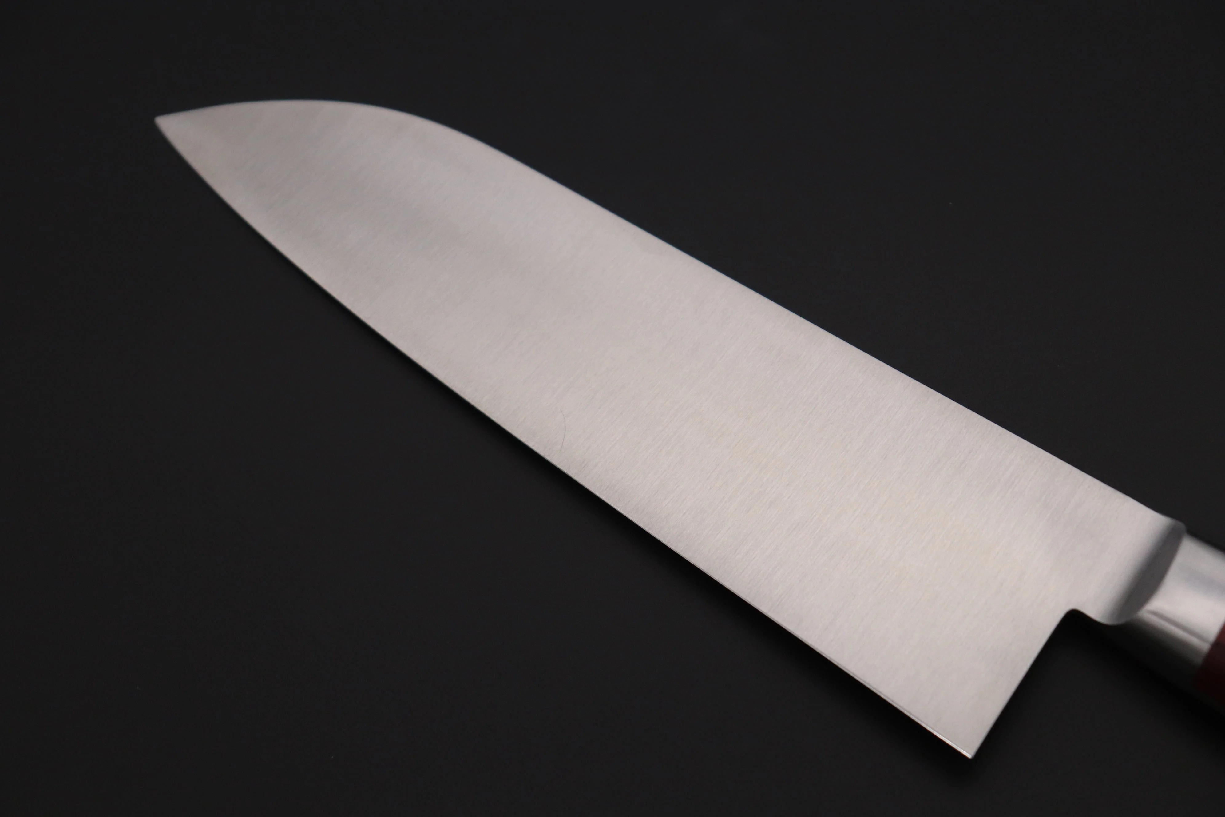 想磨 SOUMA (Fujiwara Kanefusa) FKM Series No.7W Santoku 180mm (7 inch, Wine Pakka Wood Handle) - Image 6