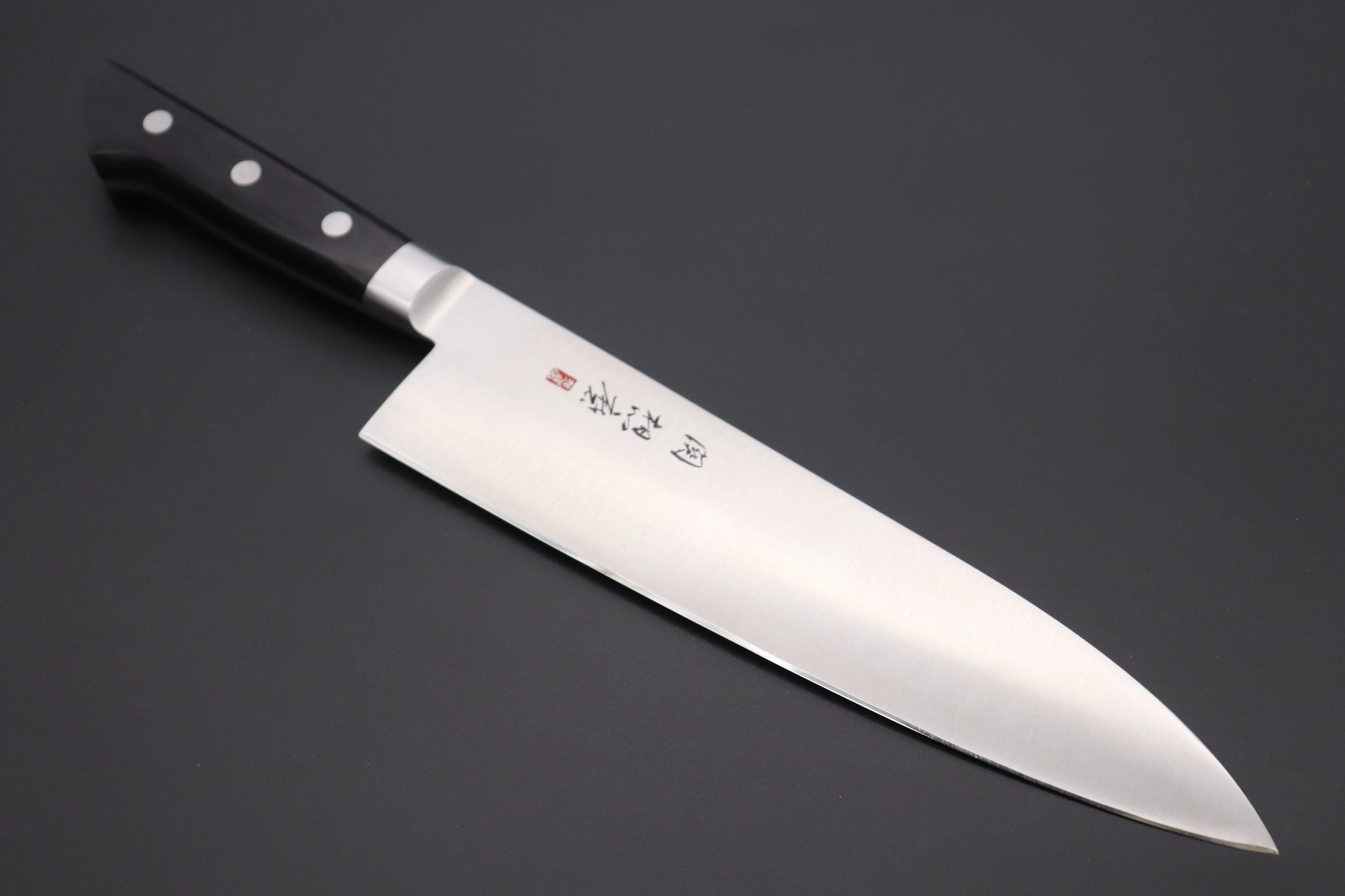 想磨 SOUMA (Fujiwara Kanefusa) FKM Series Western Deba (210mm and 240mm, 2 sizes, Black Pakka Wood Handle)