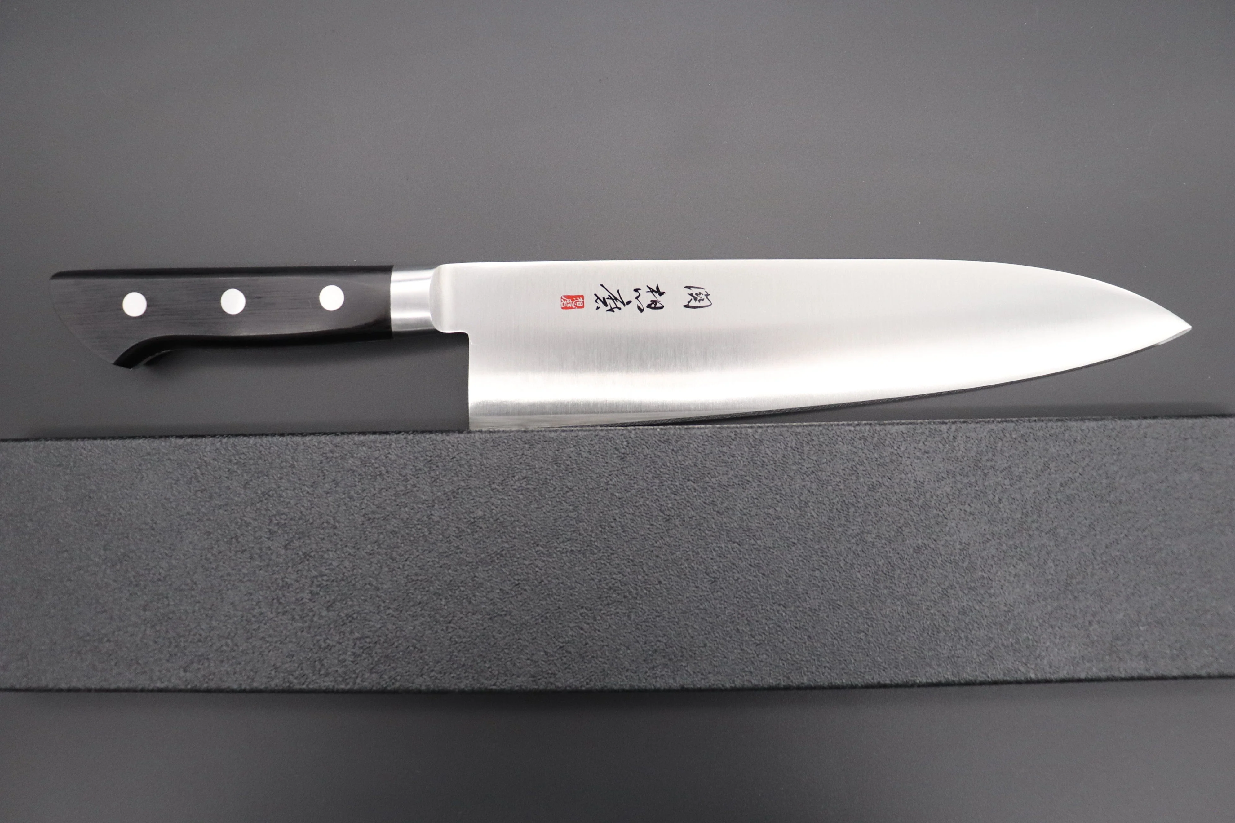 想磨 SOUMA (Fujiwara Kanefusa) FKM Series Western Deba (210mm and 240mm, 2 sizes, Black Pakka Wood Handle) - Image 8