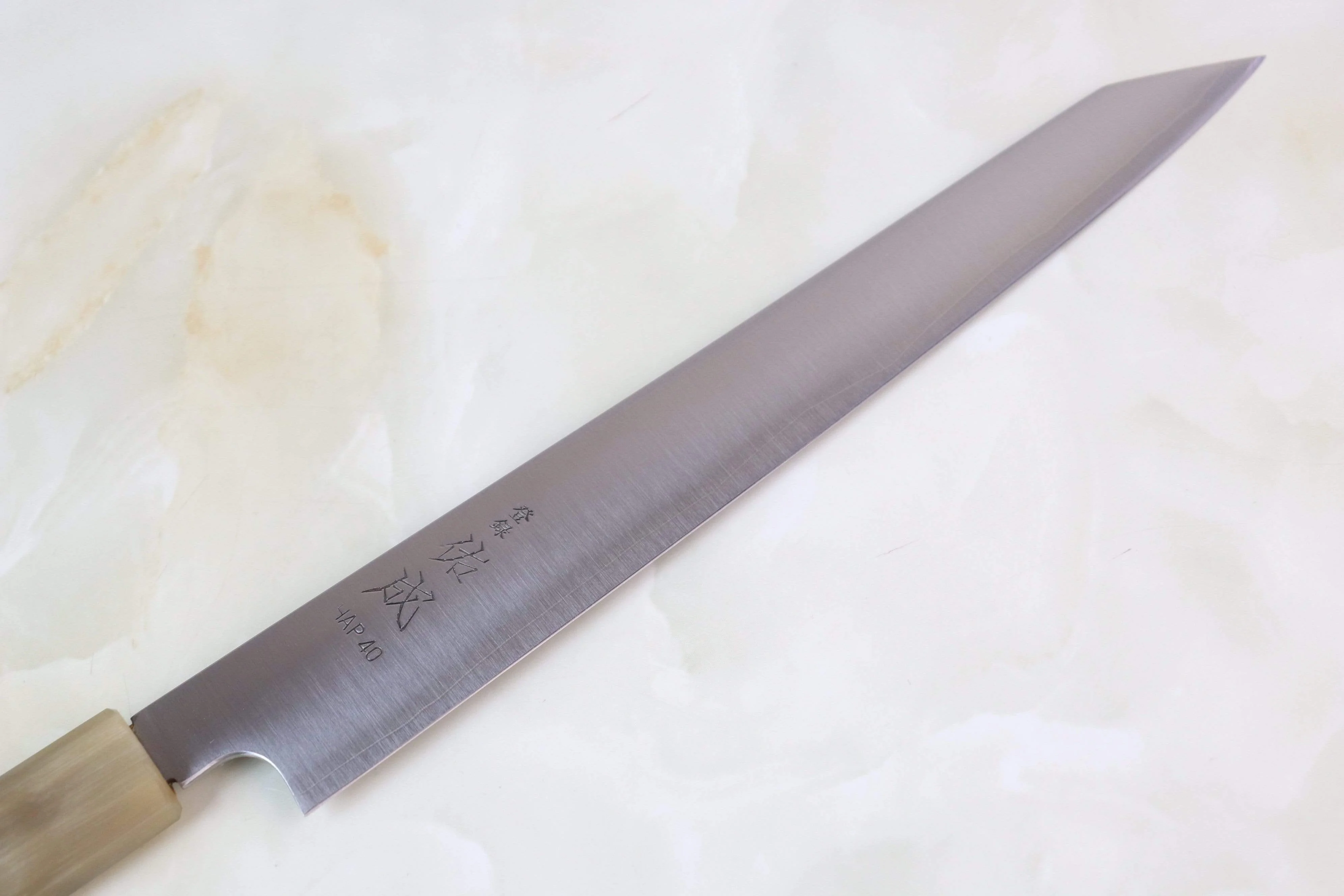 Sukenari HAP-40 Series Kiritsuke-Sujihiki 240mm (9.4 Inch, Octagon Shaped Bocote Wood Handle) - Image 2