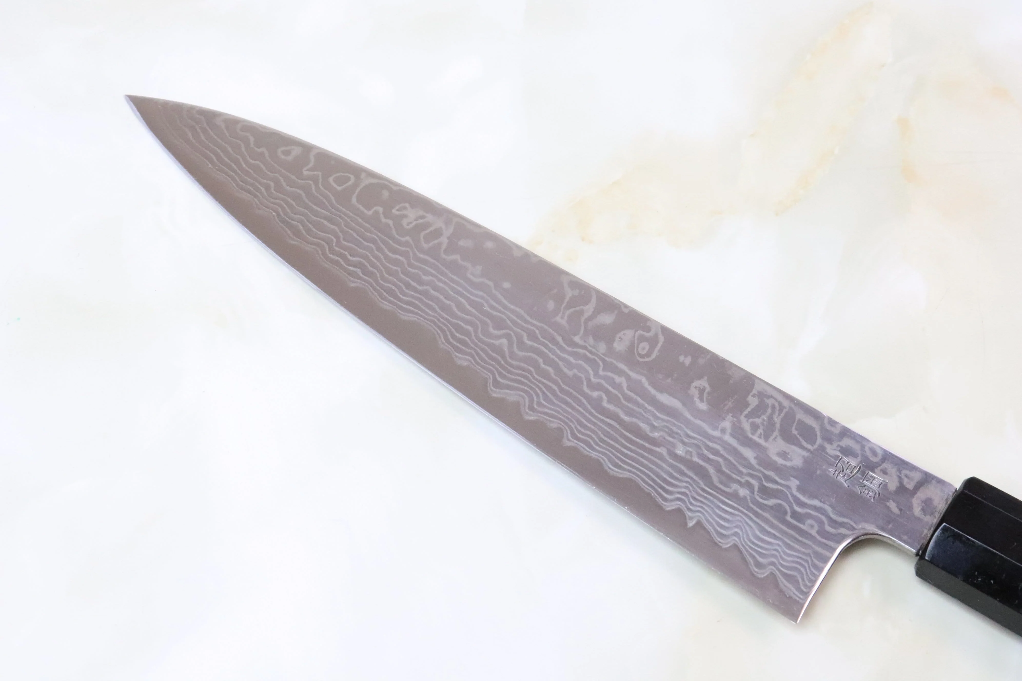 Sukenari ZDP-189 Nickel Damascus Wa Gyuto (210mm to 270mm, 3 sizes, Octagonal Bocote Wood Handle) - Image 5